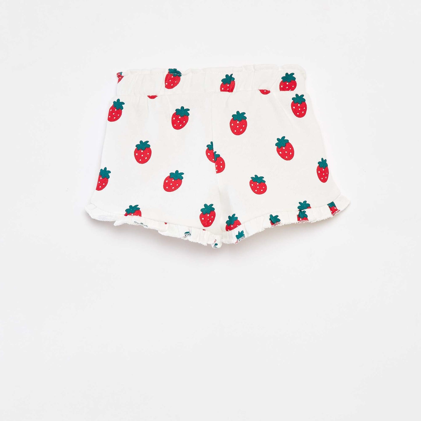 Short en molleton léger imprimé BLANC