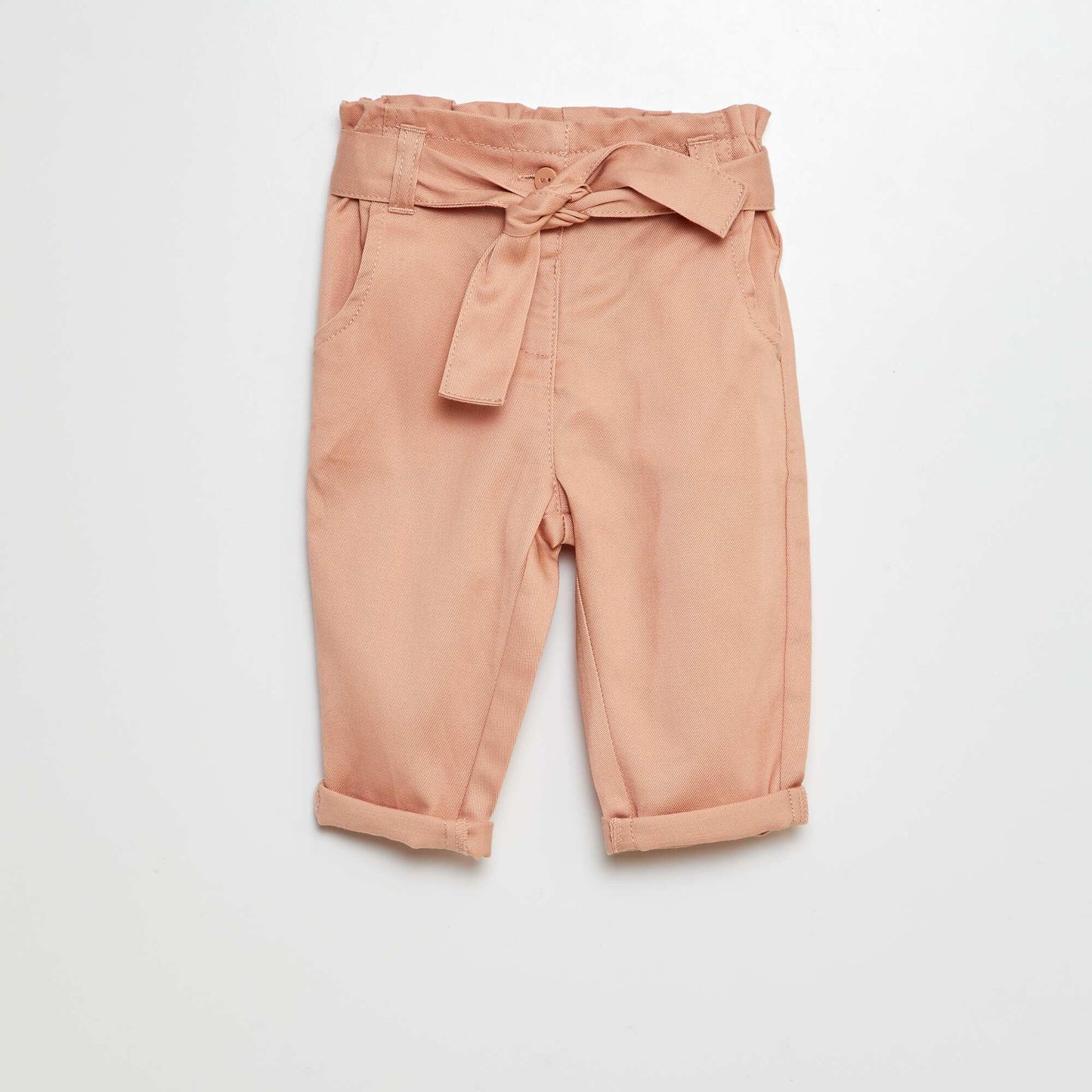 Pantalon paperbag avec taille ajustable ROSE CLAIR