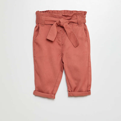 Pantalon paperbag avec taille ajustable ROSE