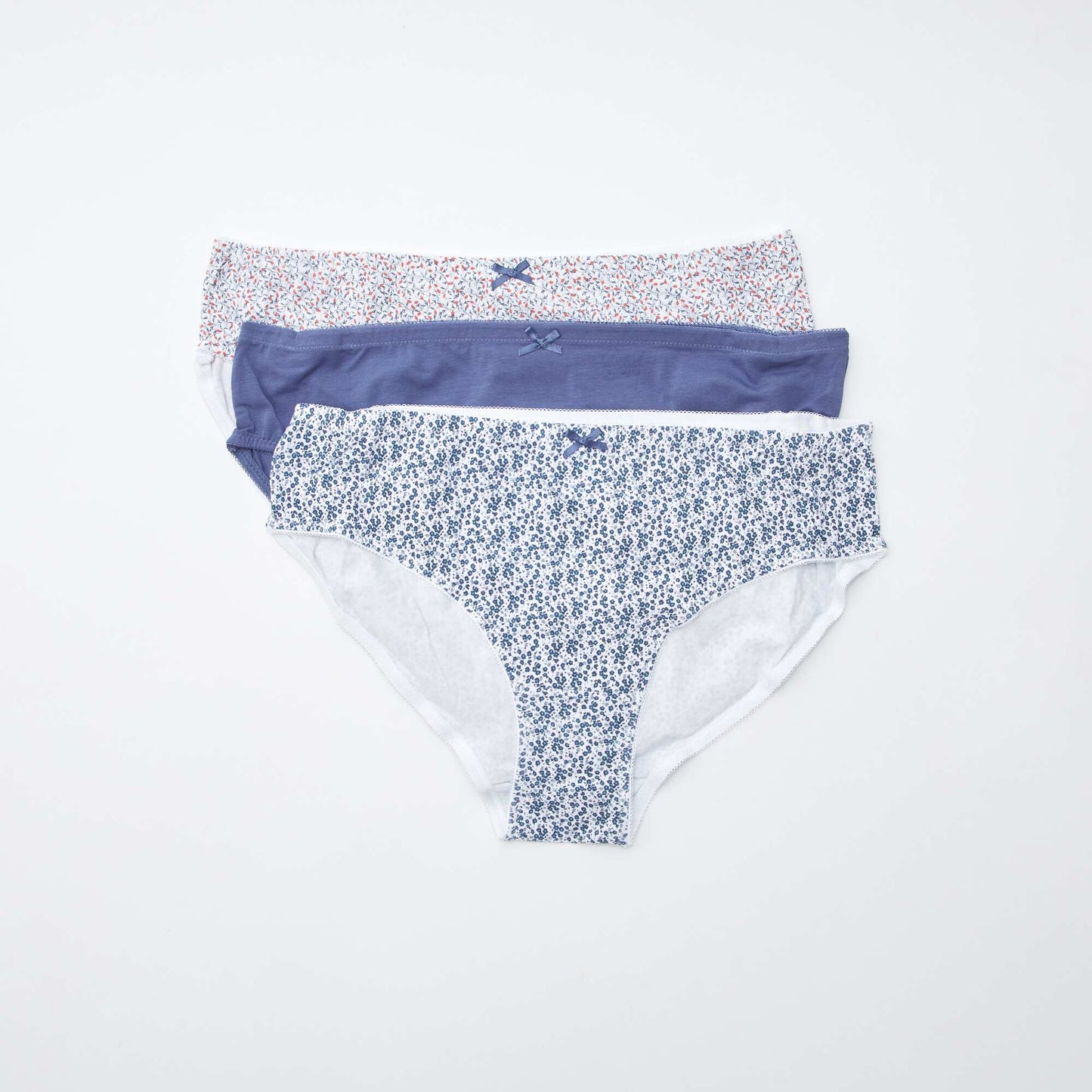 Lot de 3 culottes en coton stretch BLEU