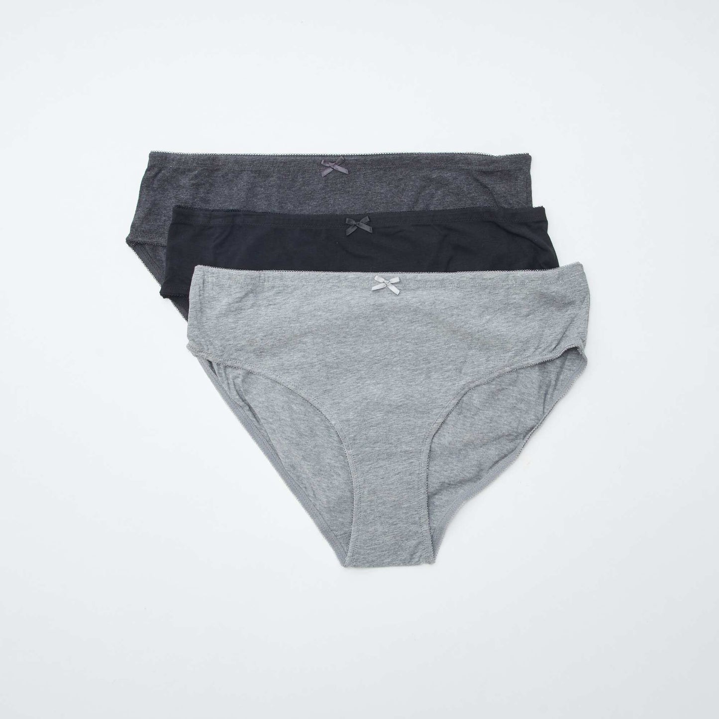 Lot de 3 culottes en coton stretch GRIS