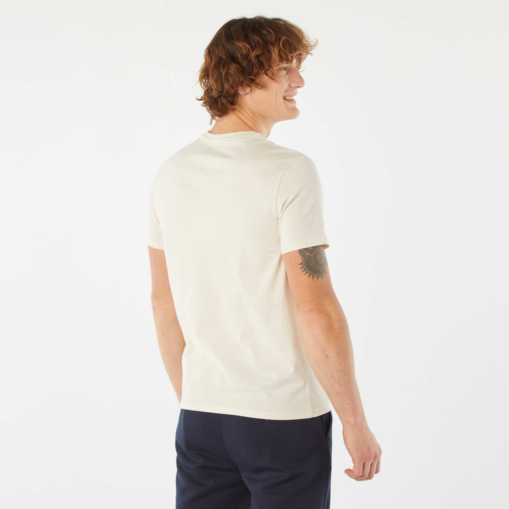 T-shirt imprimé manches courtes BEIGE