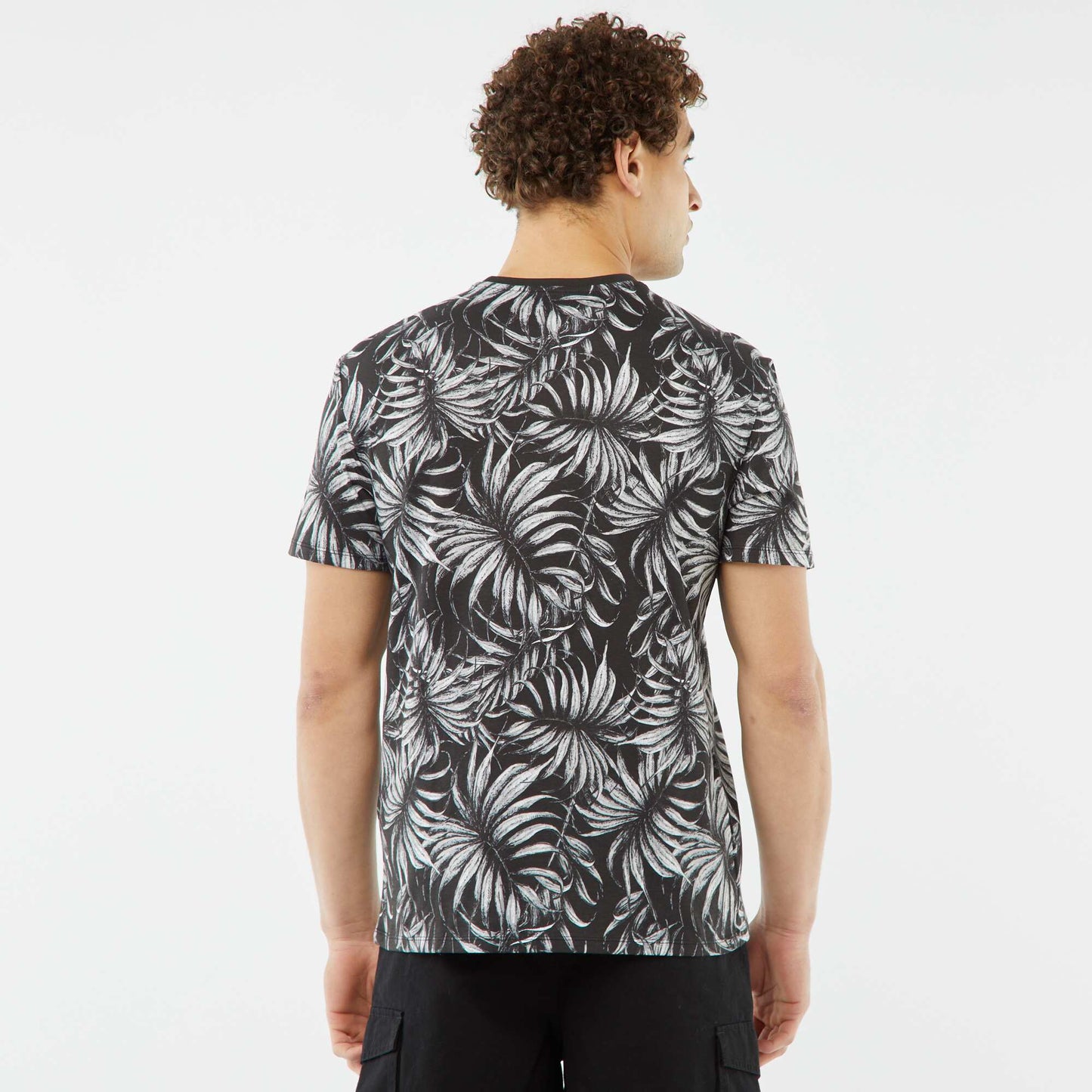 T-shirt imprimé manches courtes NOIR/BLANC