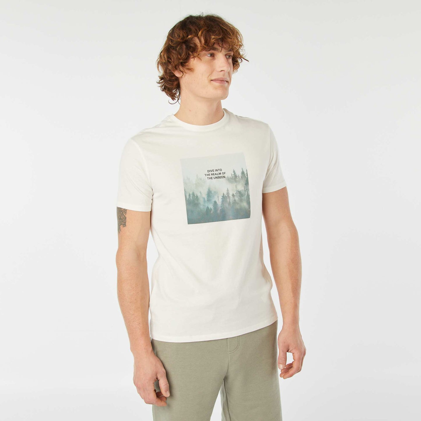 T-shirt imprimé manches courtes BLANC