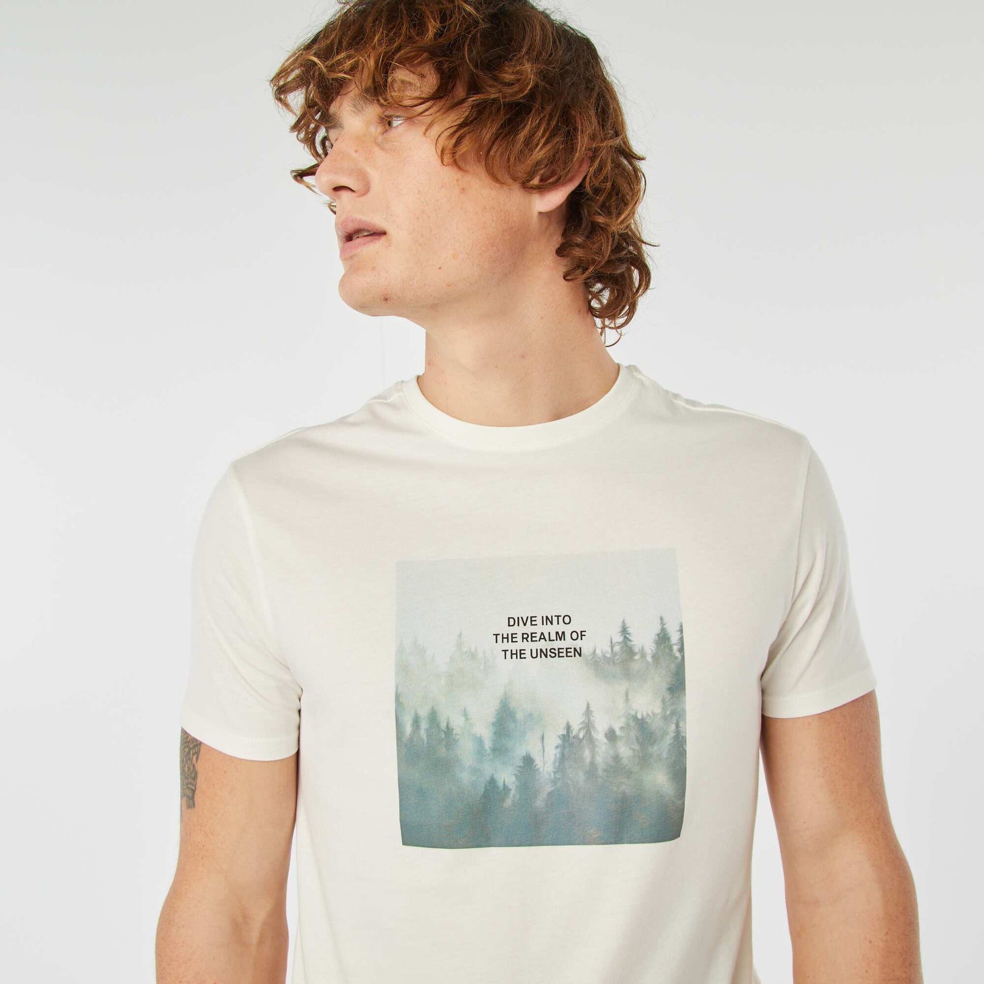 T-shirt imprimé manches courtes BLANC
