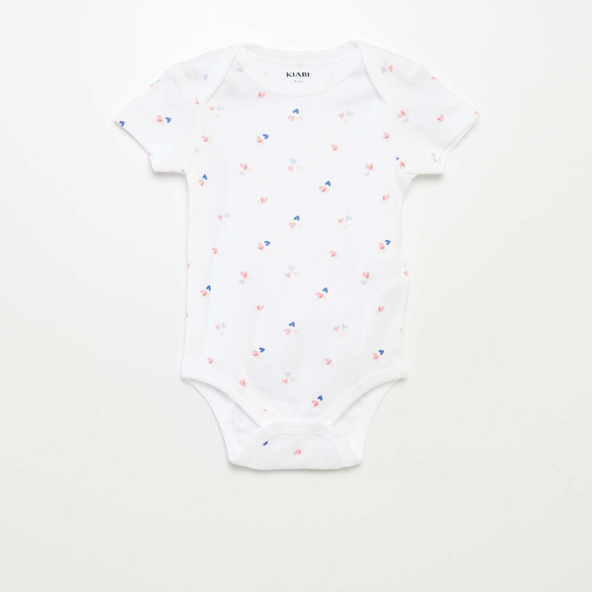 Bodies imprimés en coton - lot de 3 BLANC/ROSE