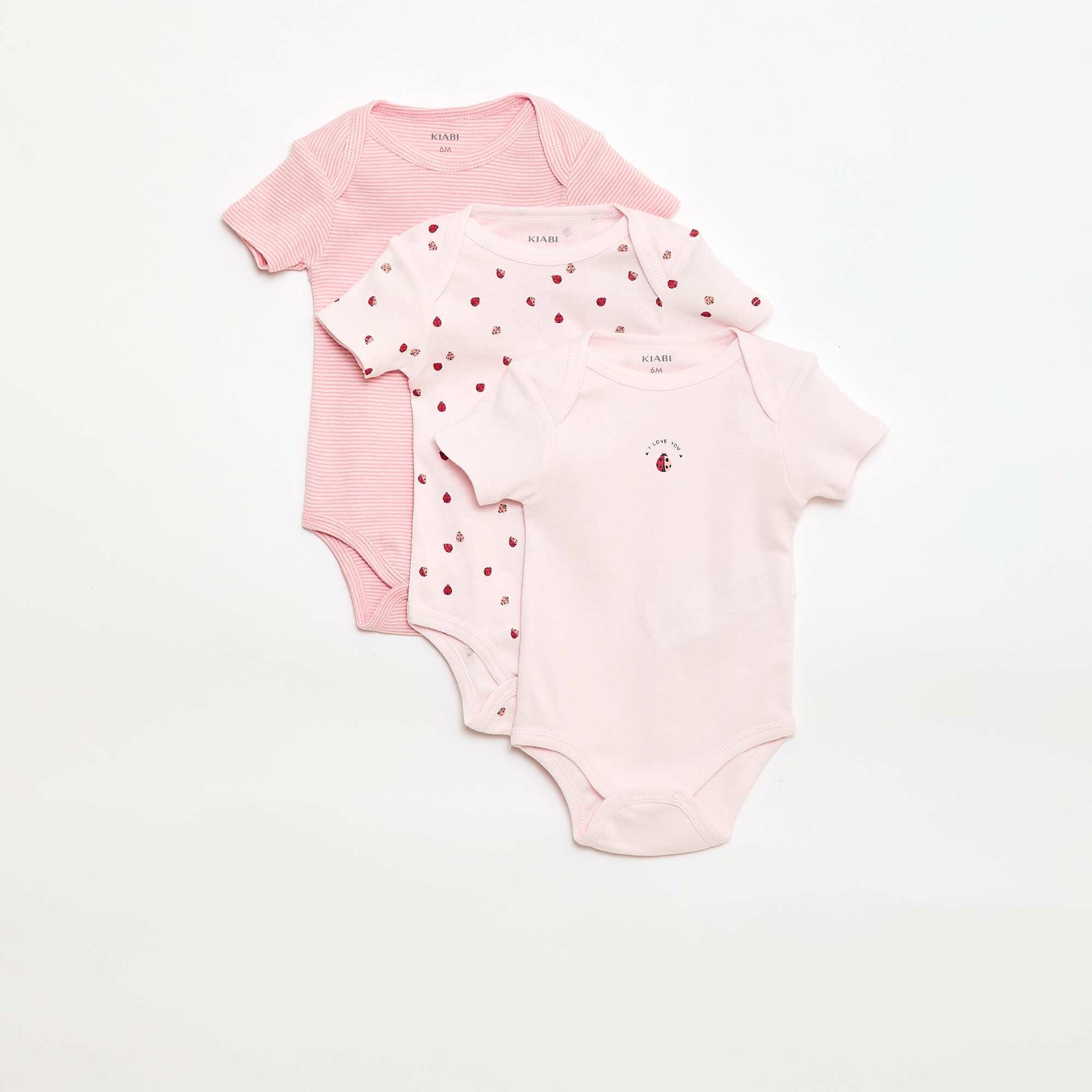 Bodies imprimés en coton - lot de 3 ROSE