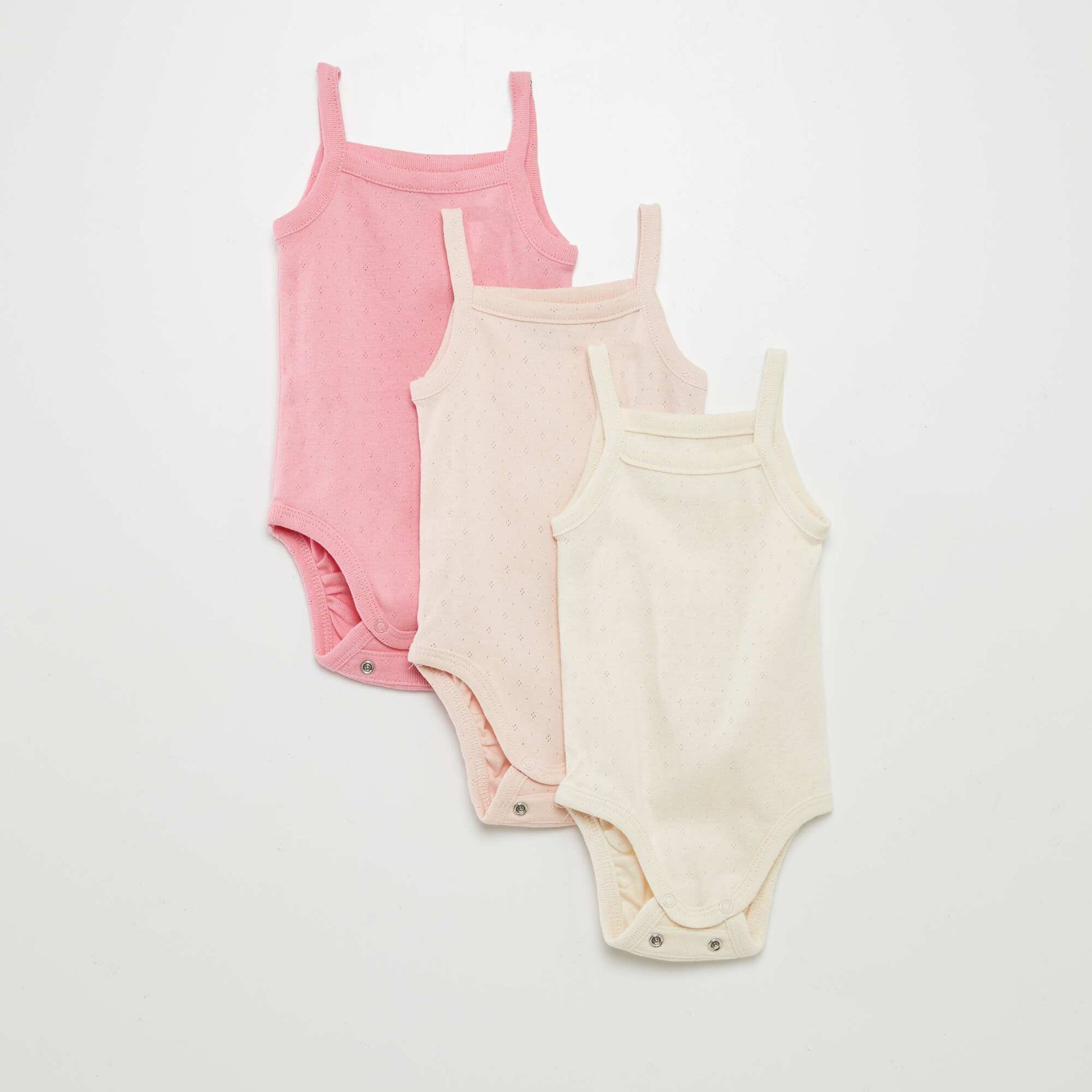 Bodies évolutifs à brettelles - lot de 3 ROSE