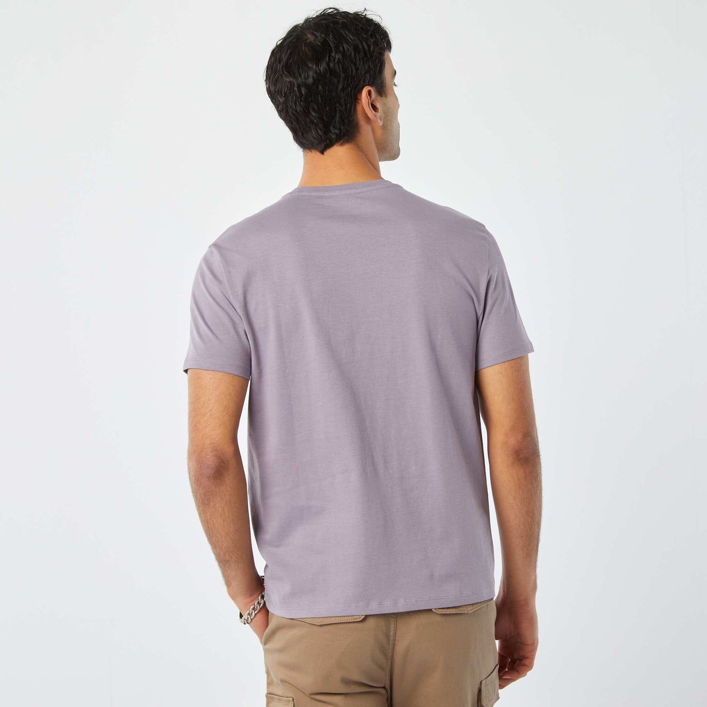 T-shirt manches courtes avec poche poitrine et broderie LILAS
