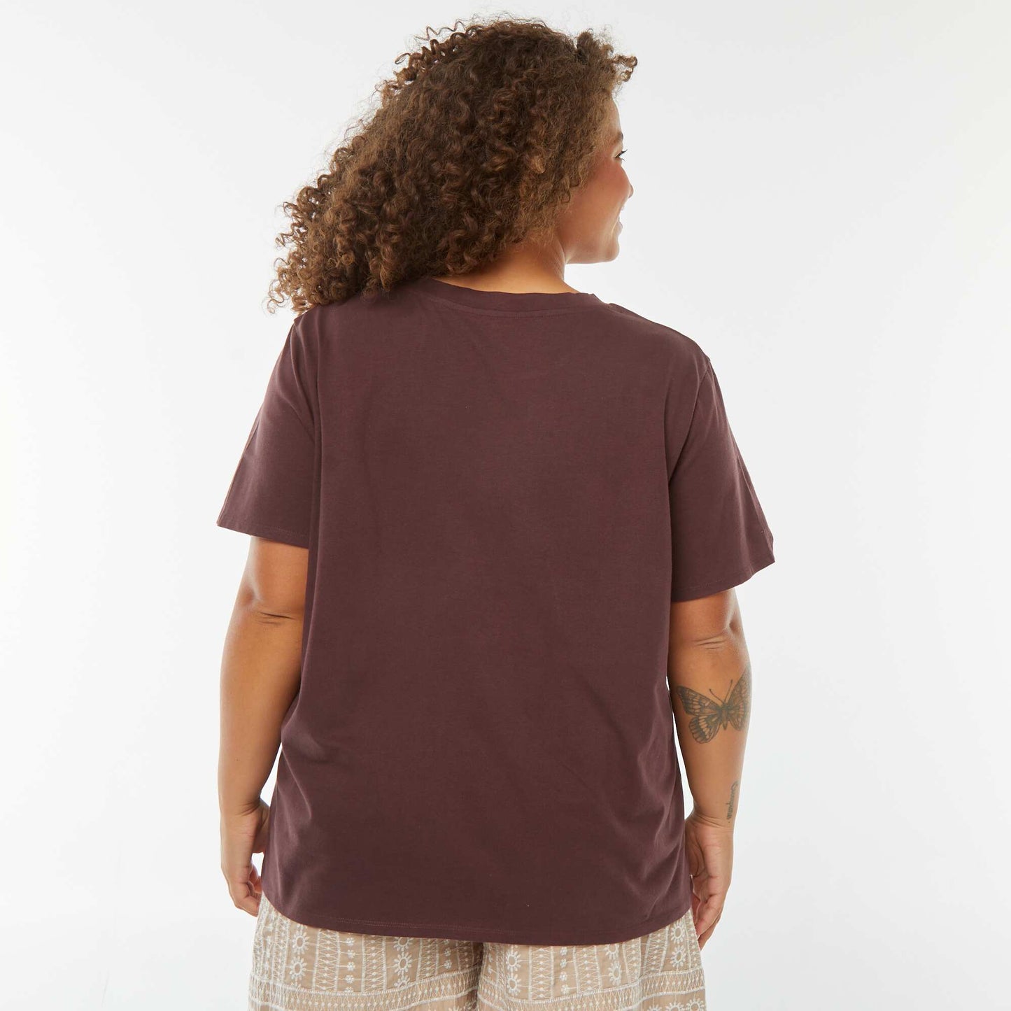T-shirt à manches courtes avec imprimé MARRON
