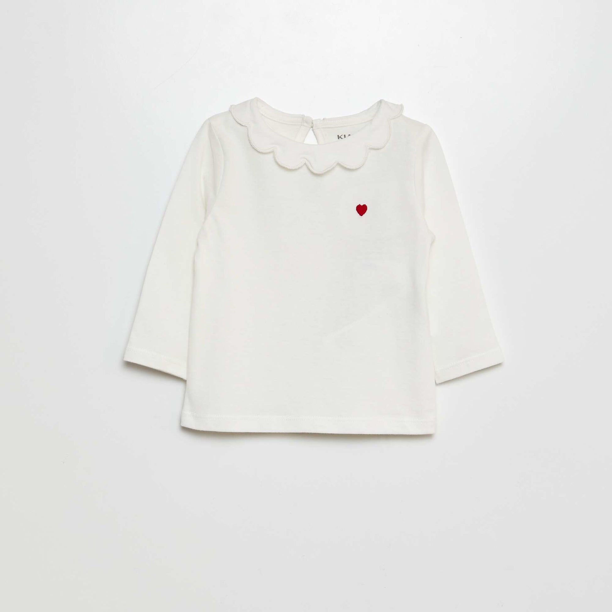 T-shirt avec collerette BLANC