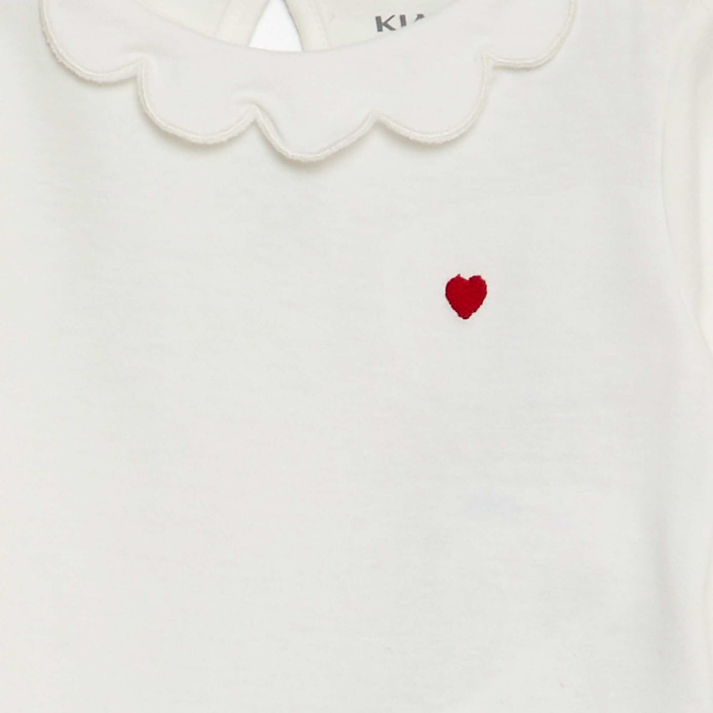 T-shirt avec collerette BLANC