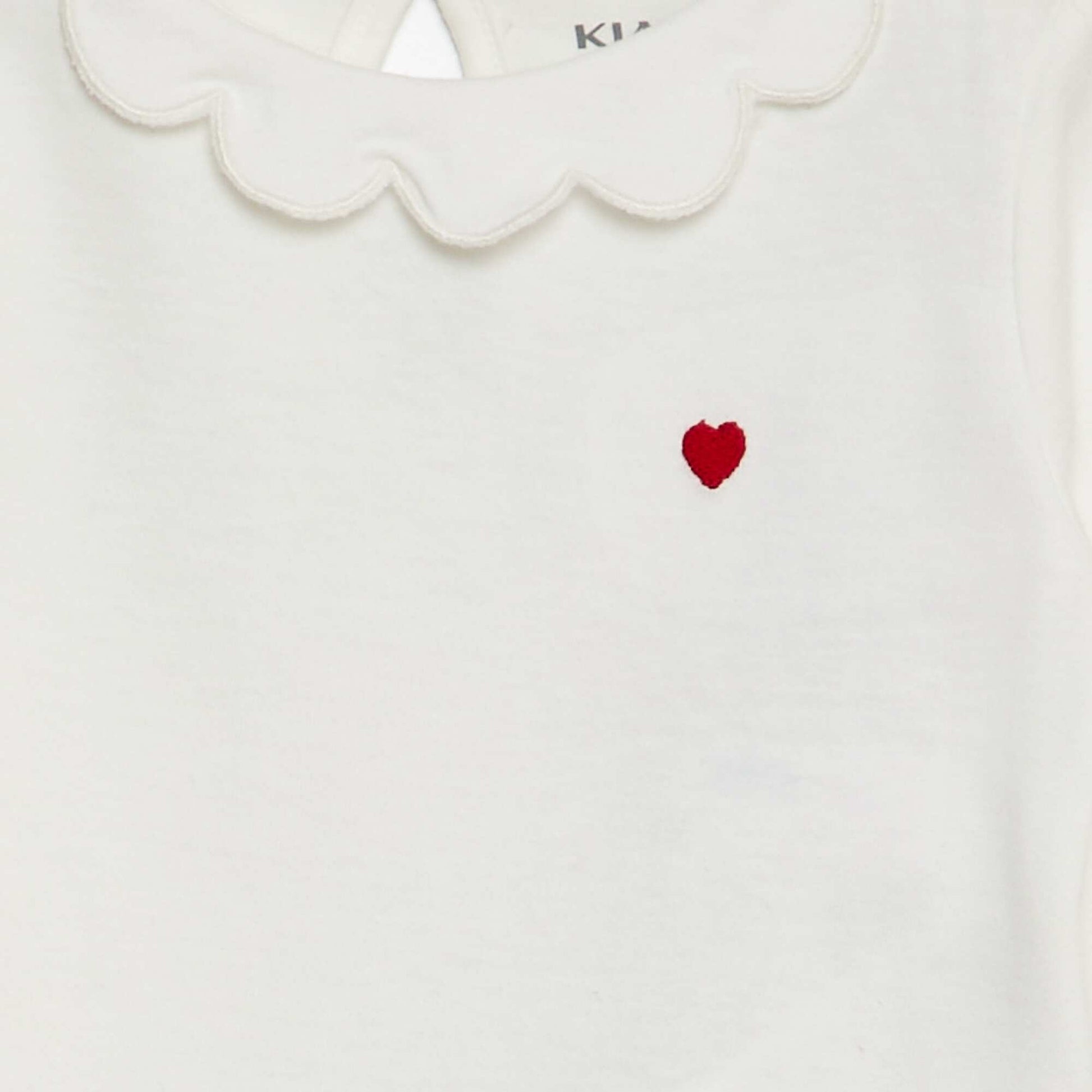 T-shirt avec collerette BLANC