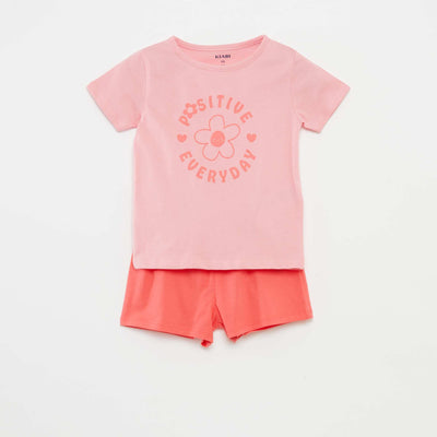 Ensemble pyjama t-shirt + short - 2 pièces ROSE