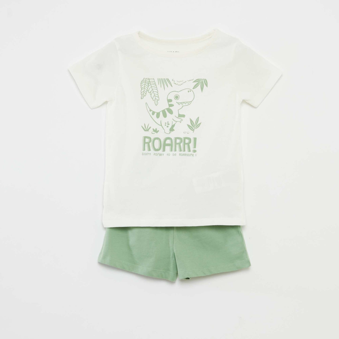 Ensemble pyjama t-shirt + short - 2 pièces BLANC