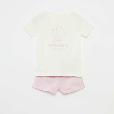 Ensemble pyjama t-shirt + short - 2 pièces VIOLET