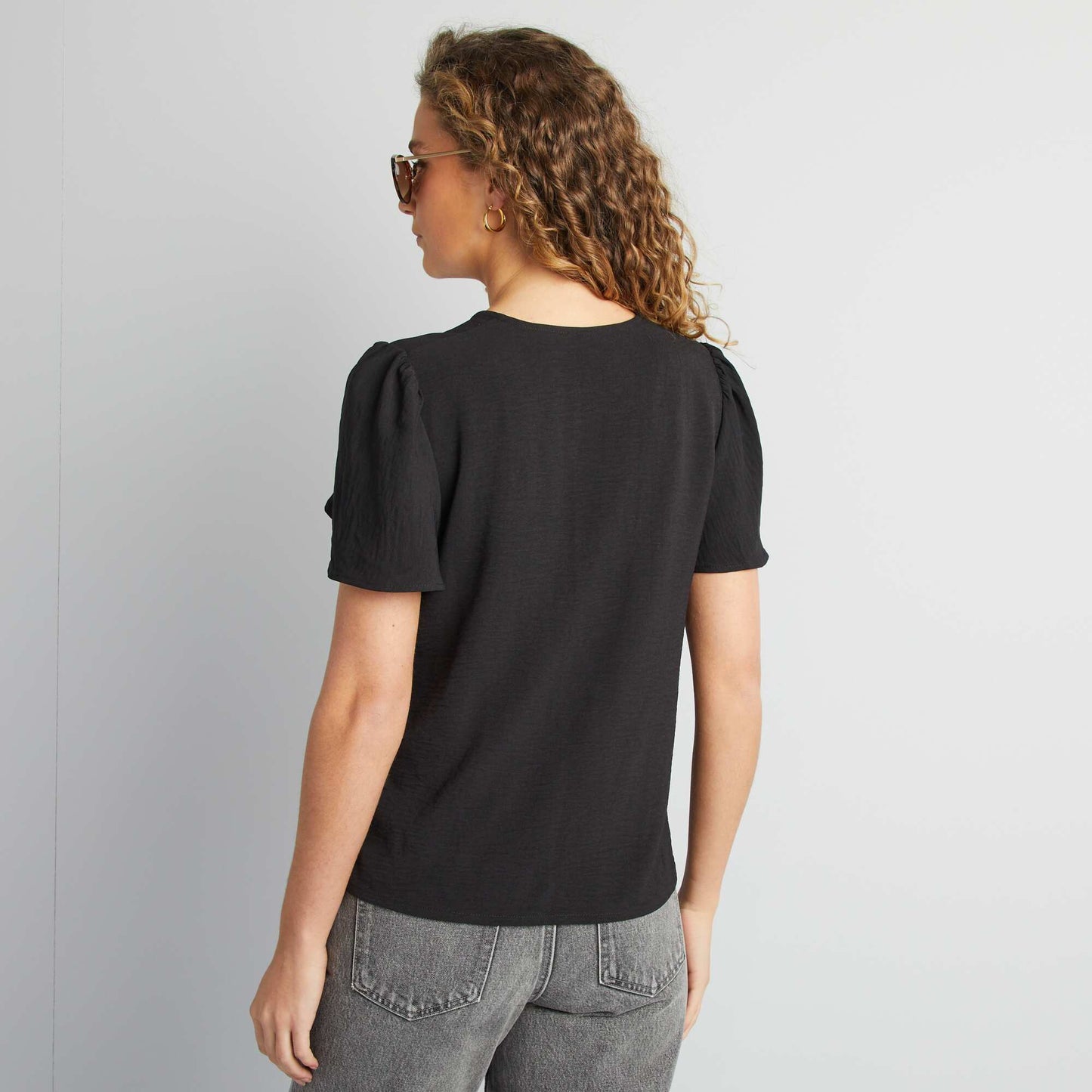 Blouse légère volante NOIR