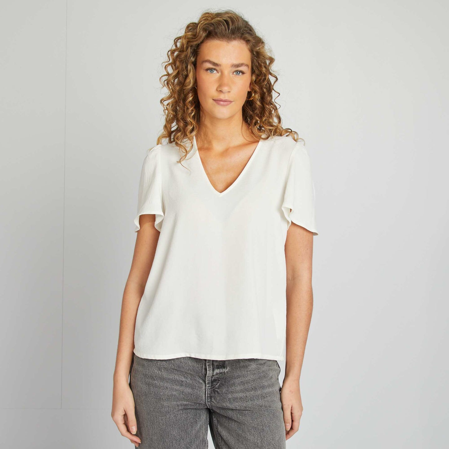Blouse légère volante BLANC