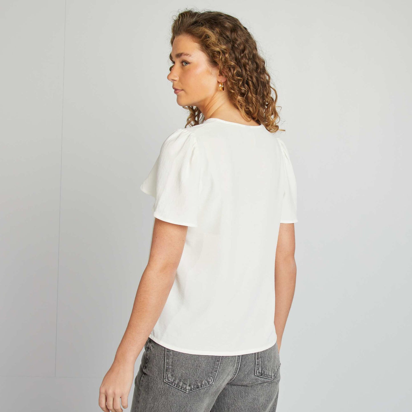 Blouse légère volante BLANC