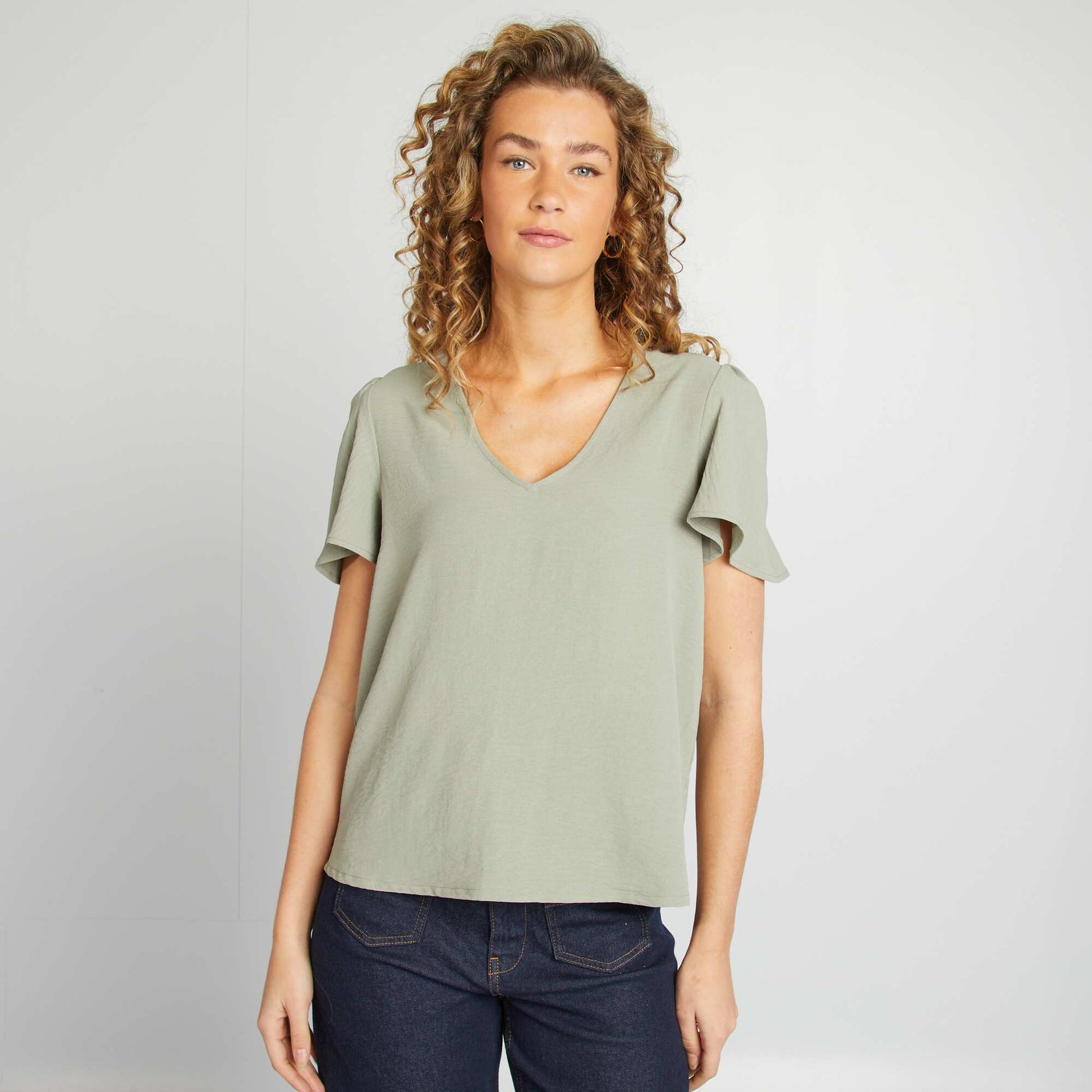 Blouse légère volante KAKI