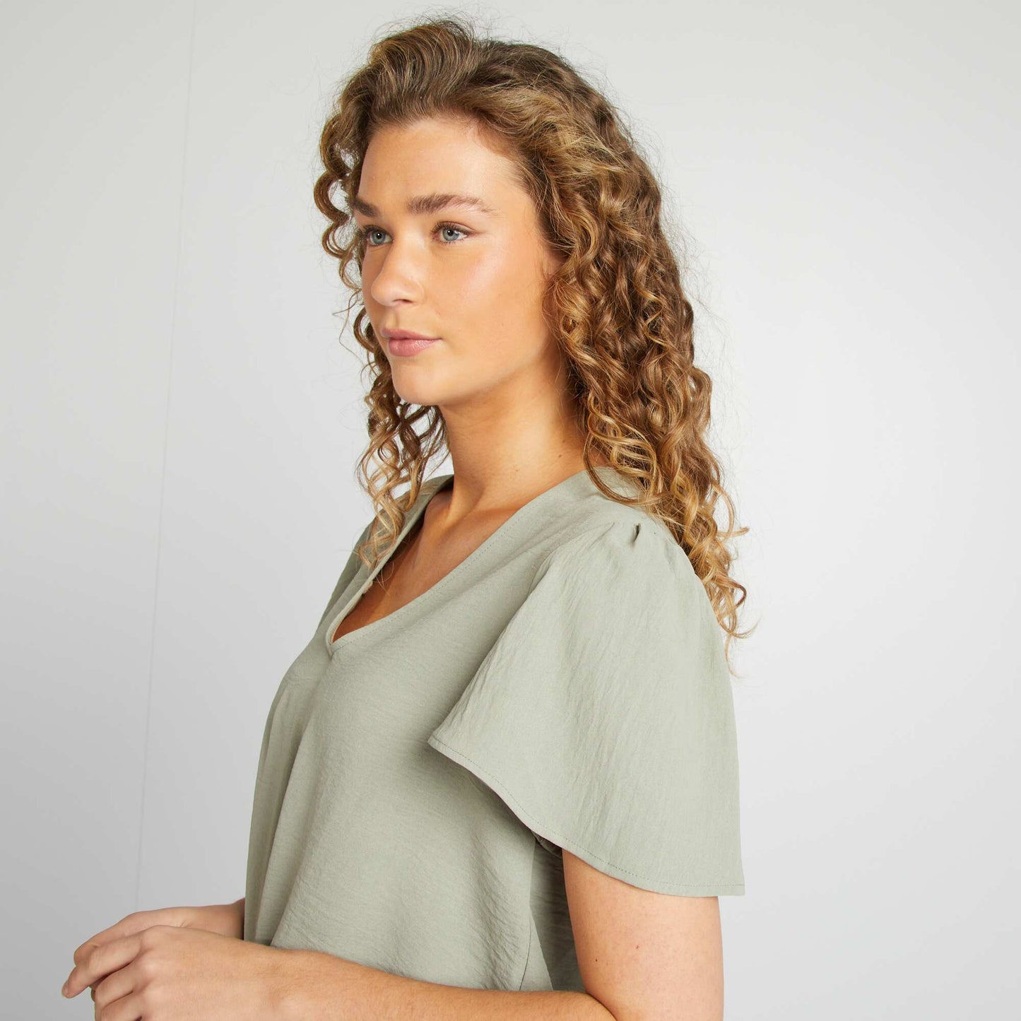 Blouse légère volante KAKI