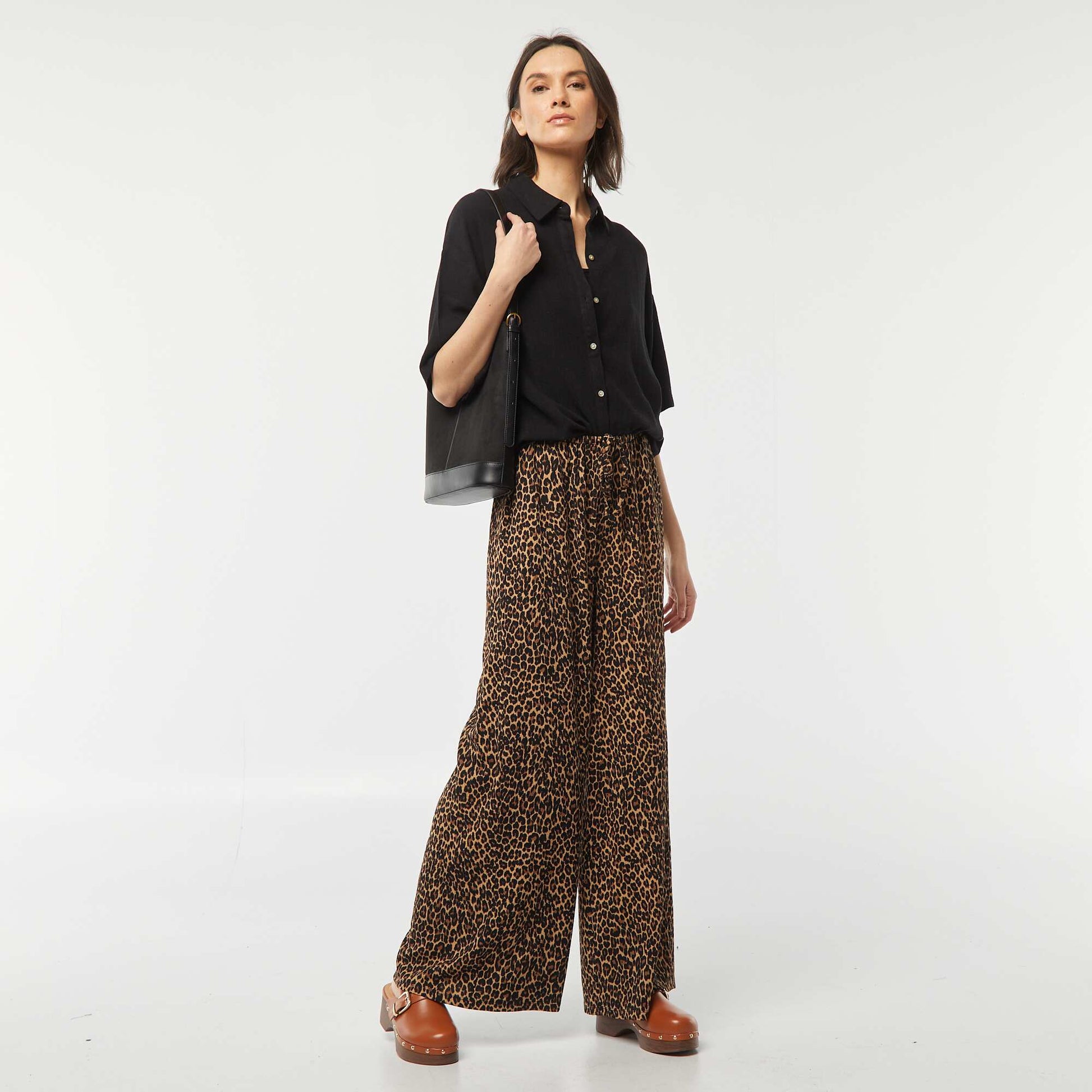 Chemisier oversize en lin NOIR