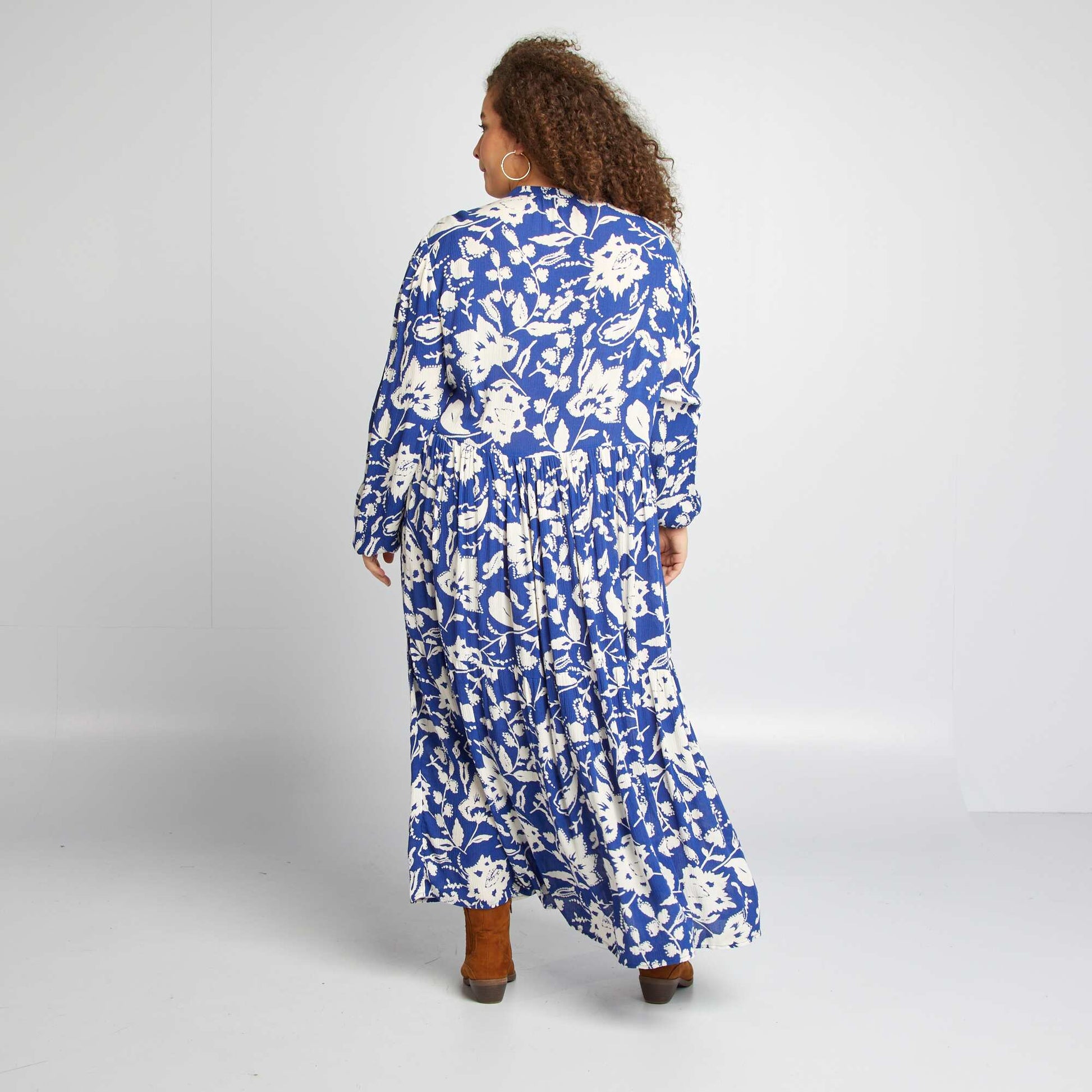 Robe longue à motif BLEU