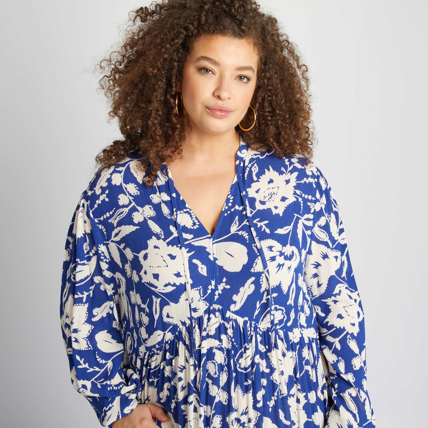 Robe longue à motif BLEU