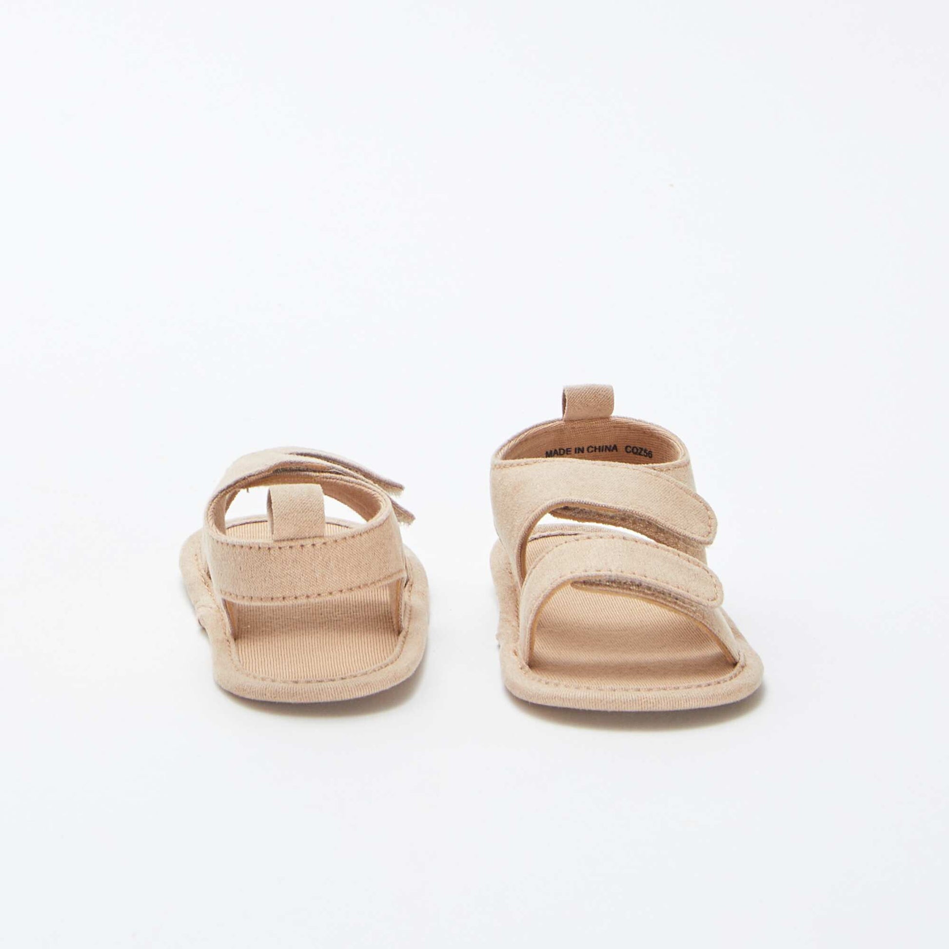 Sandales en toile à scratchs BEIGE