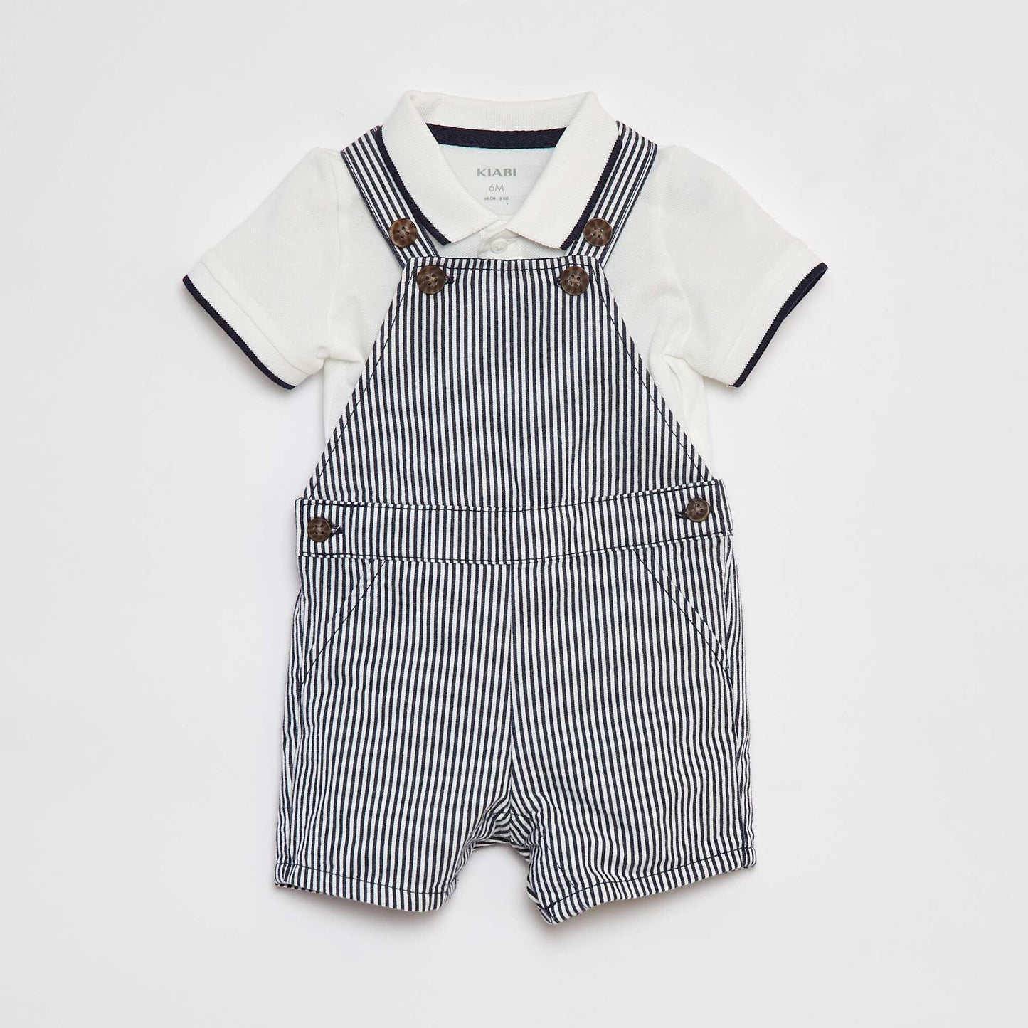 Ensemble polo + salopette - 2 pièces BLANC