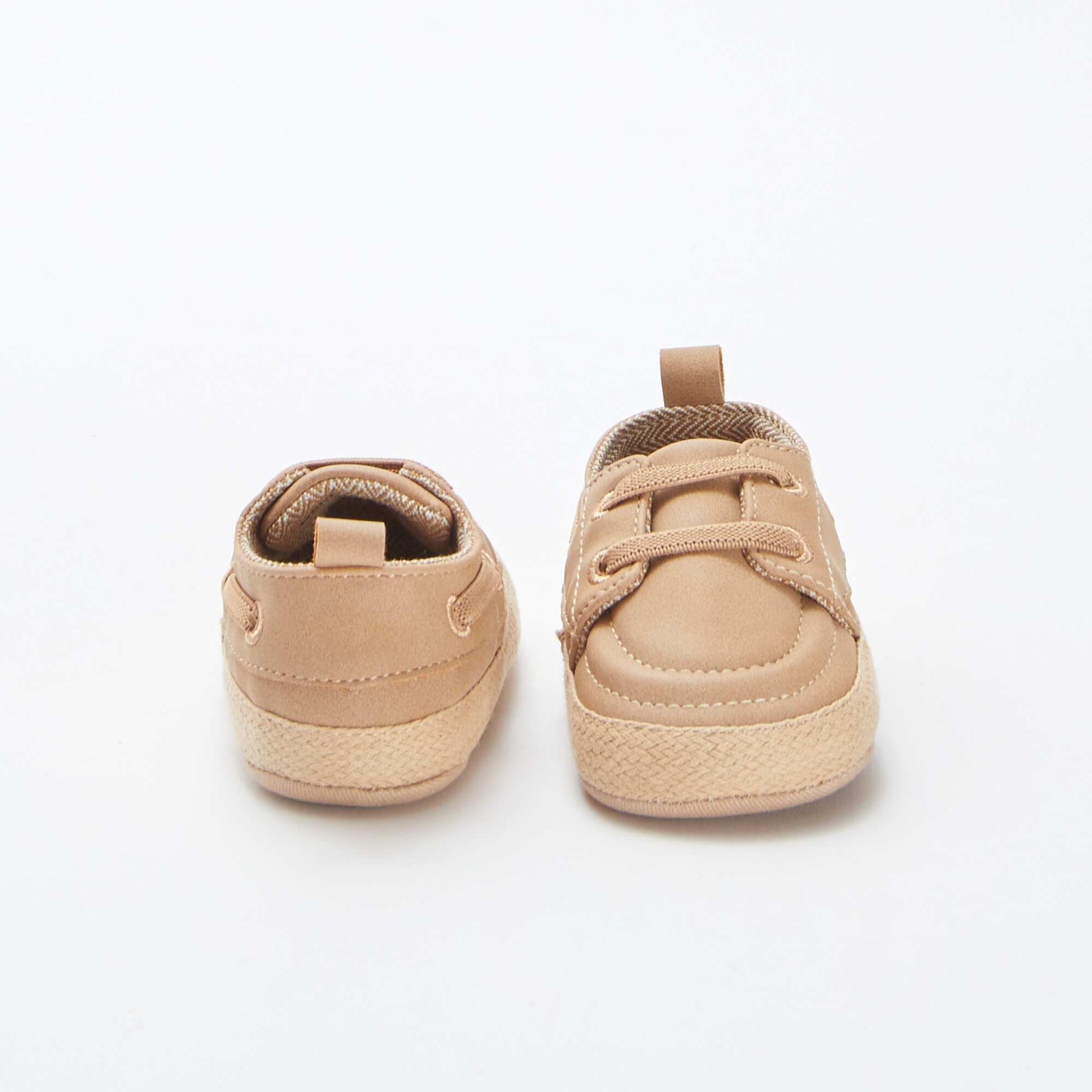 Chaussures bateau à lacets élastiqués BEIGE