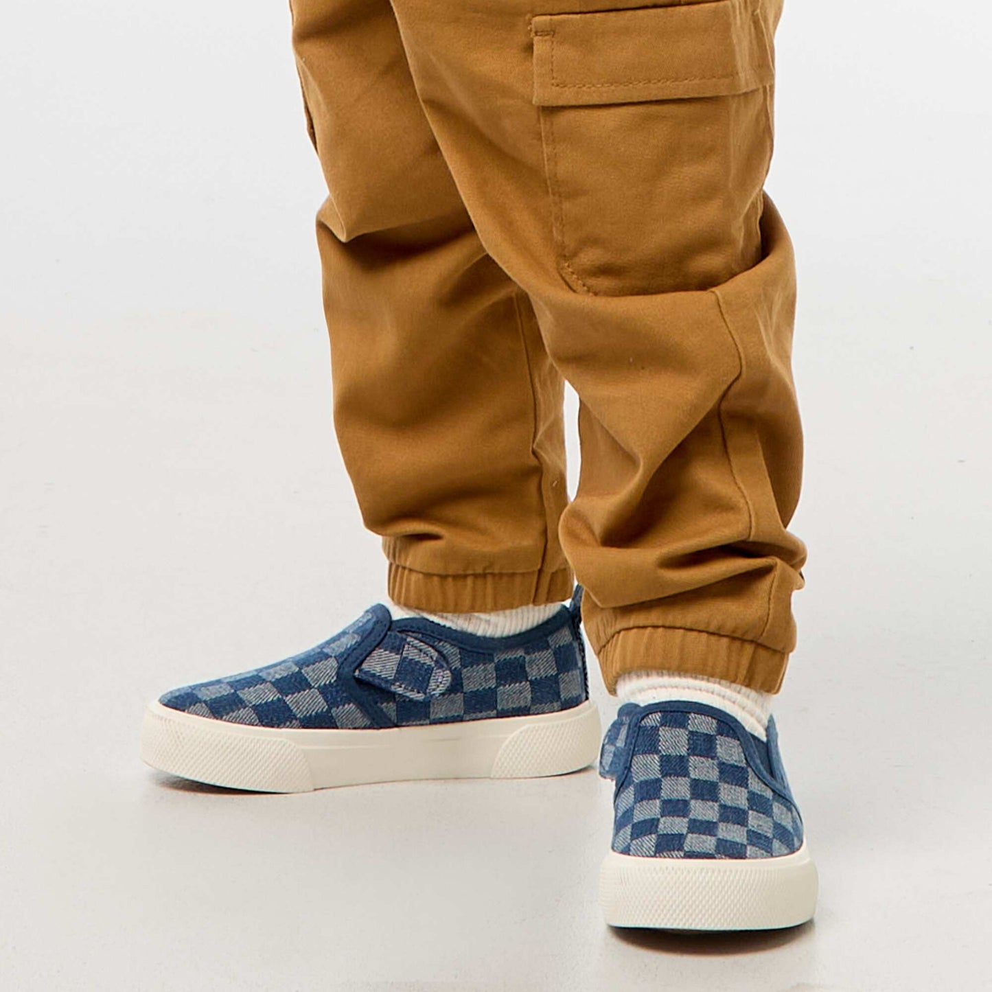 Baskets slip-on à carreaux BLEU