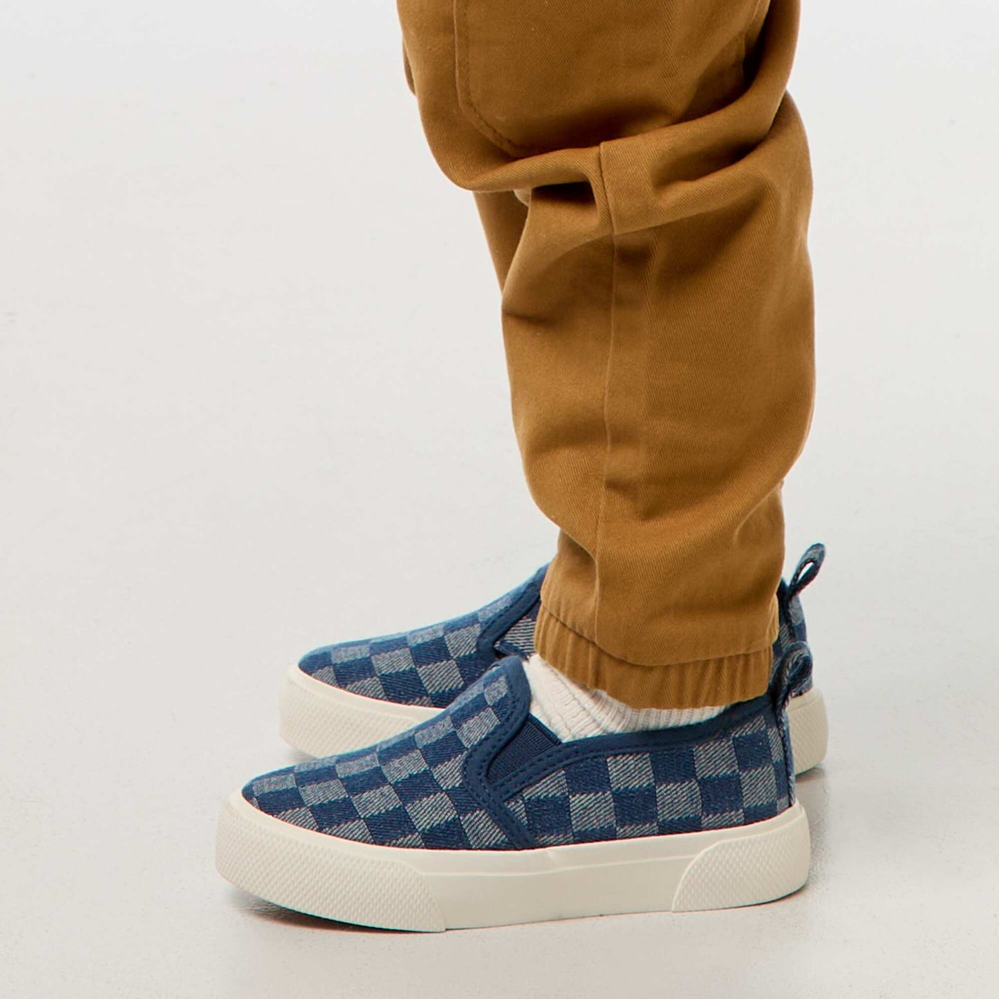 Baskets slip-on à carreaux BLEU