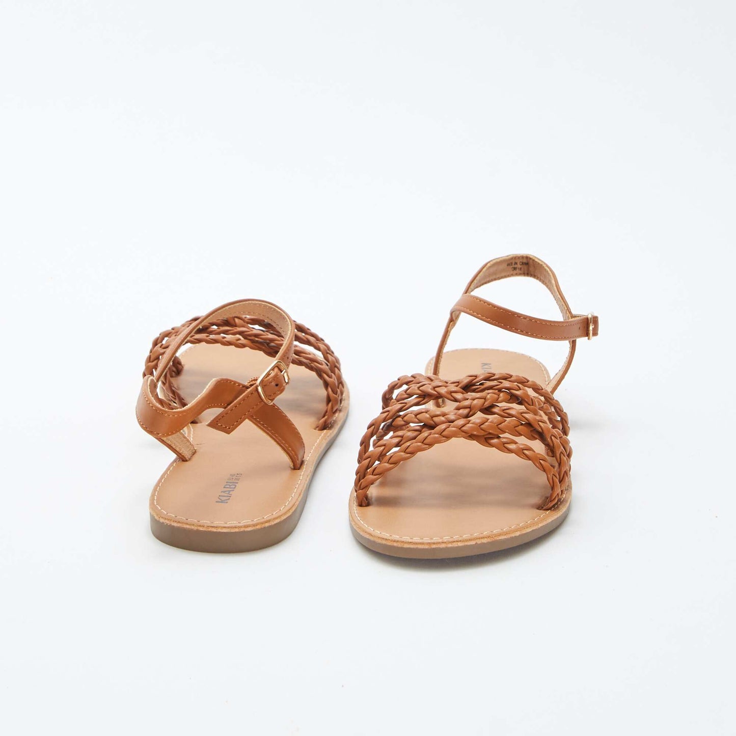 Sandales à brides tressées et croisées MARRON