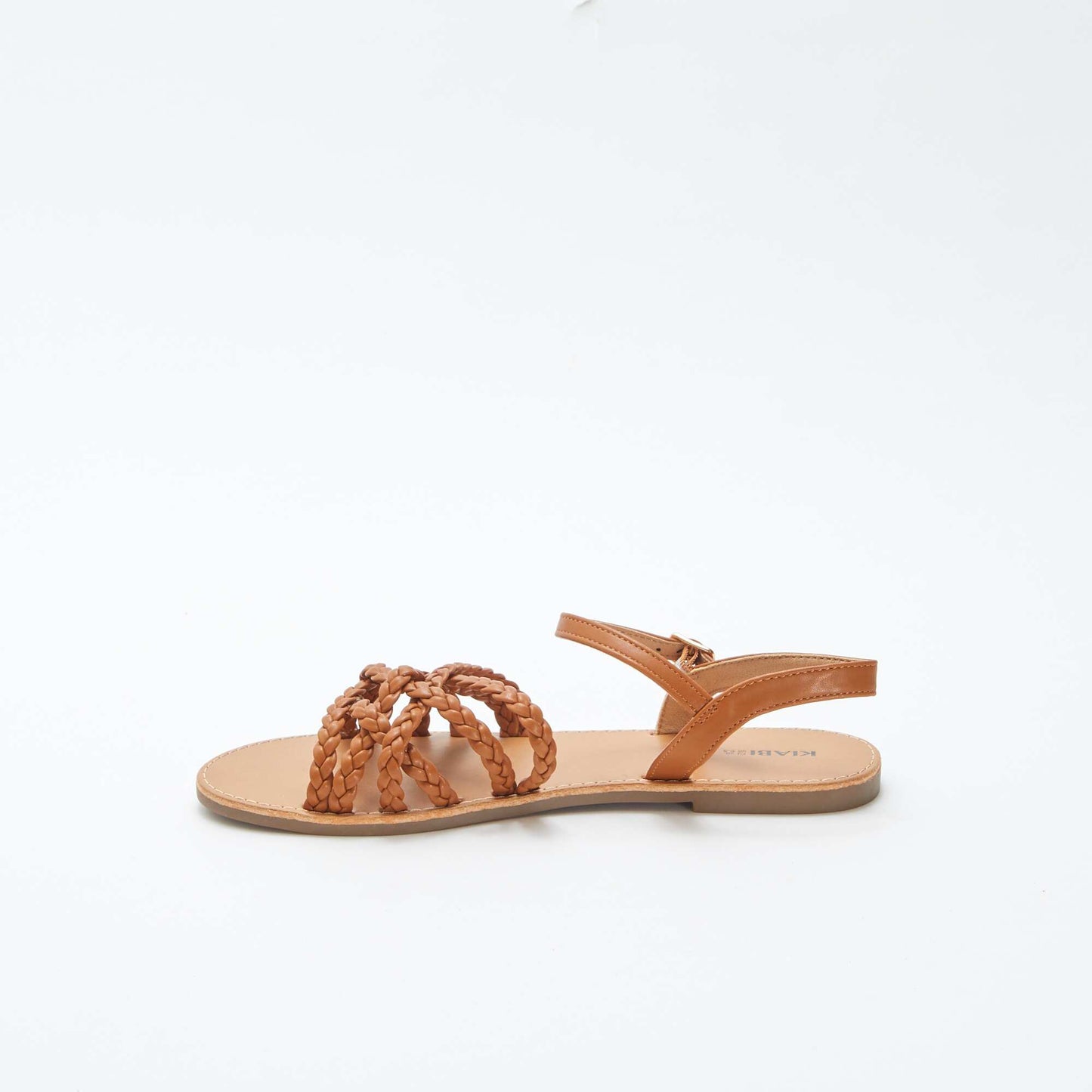 Sandales à brides tressées et croisées MARRON