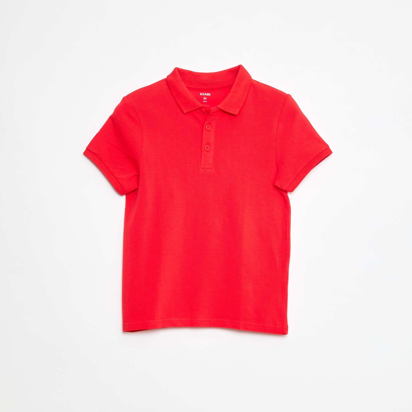 Polo uni en maille piquée ROUGE