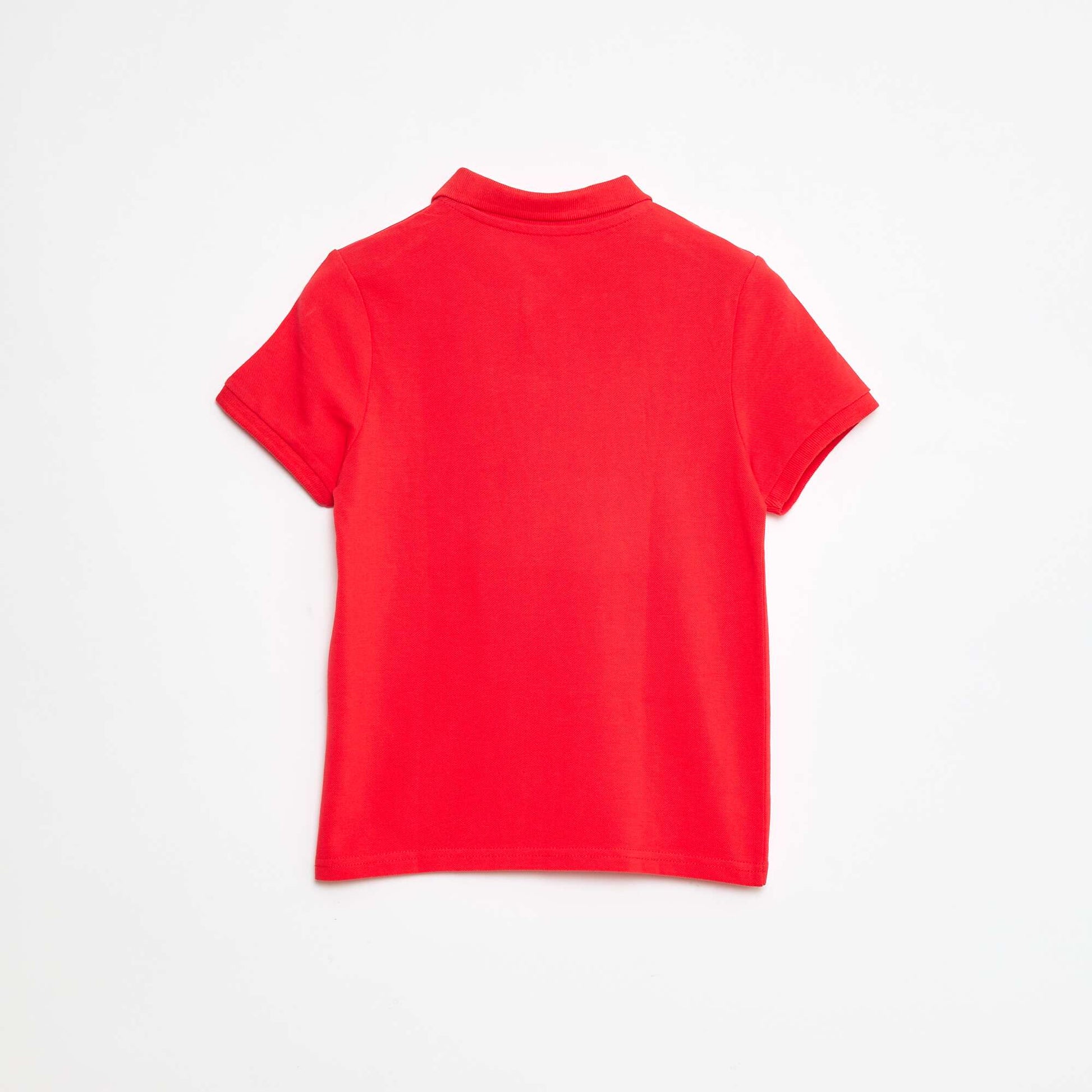 Polo uni en maille piquée ROUGE