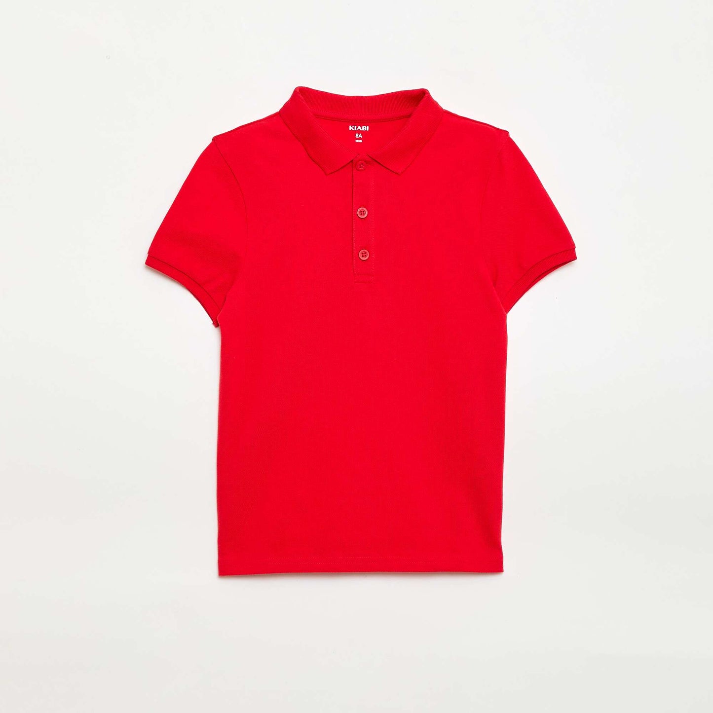 Polo uni en maille piquée ROUGE