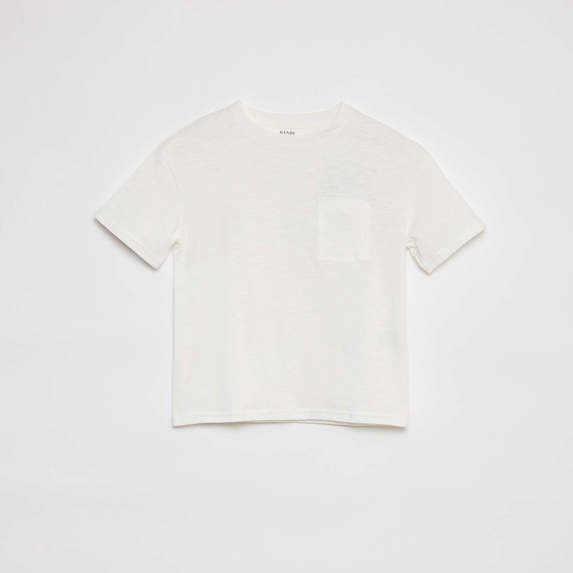 T-shirt oversize uni avec poche BLANC