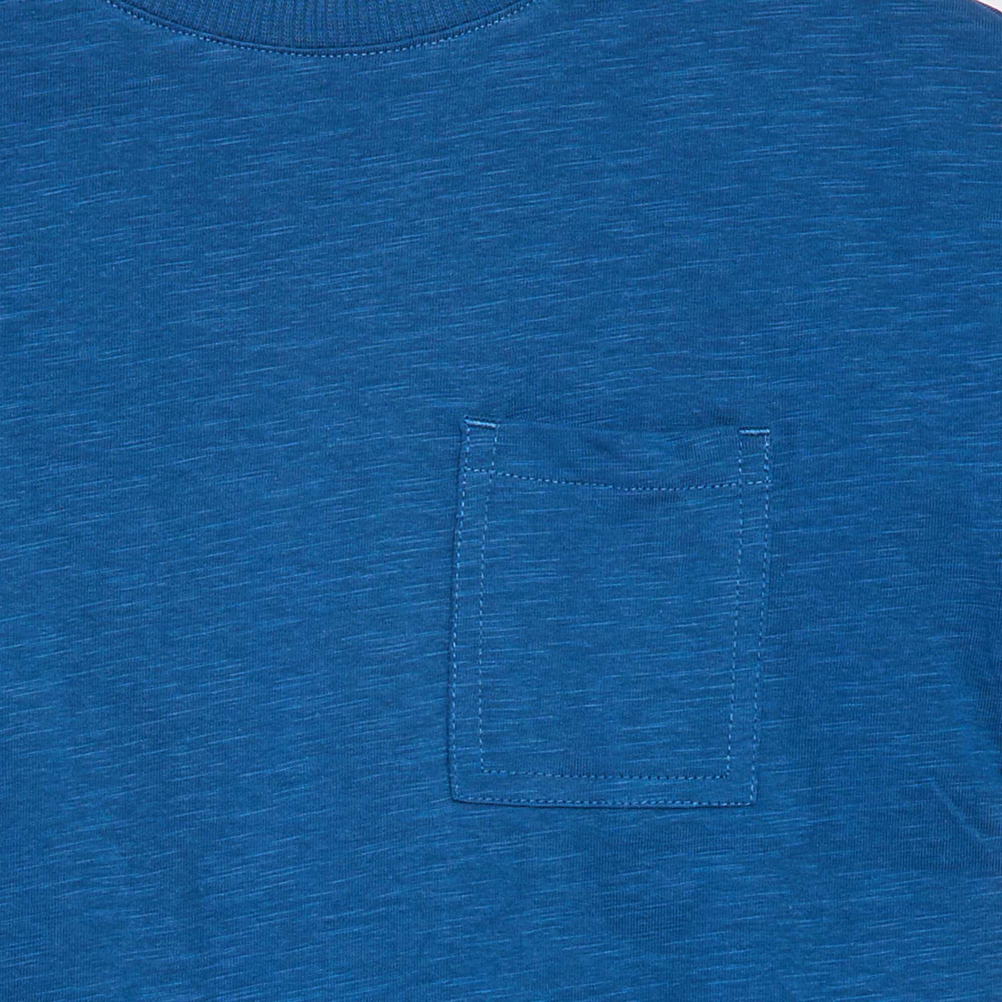 T-shirt oversize uni avec poche BLEU