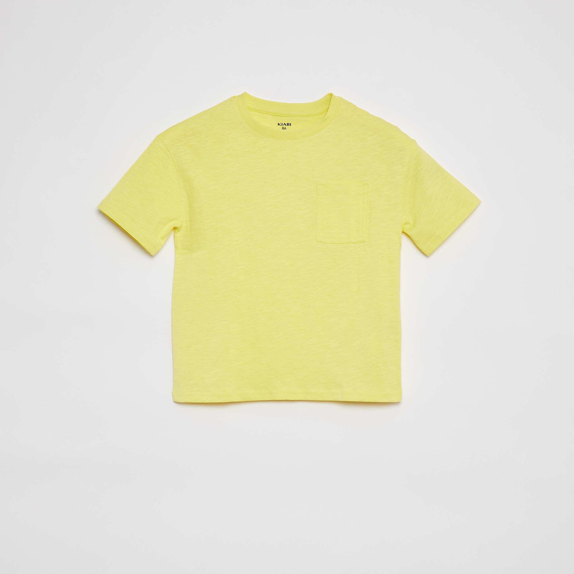 T-shirt oversize uni avec poche JAUNE