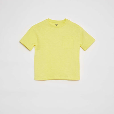 T-shirt oversize uni avec poche JAUNE