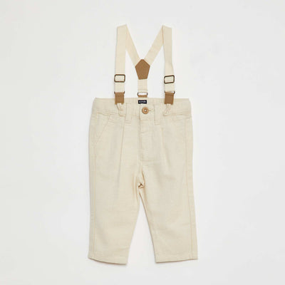 Pantalon avec bretelles BLANC