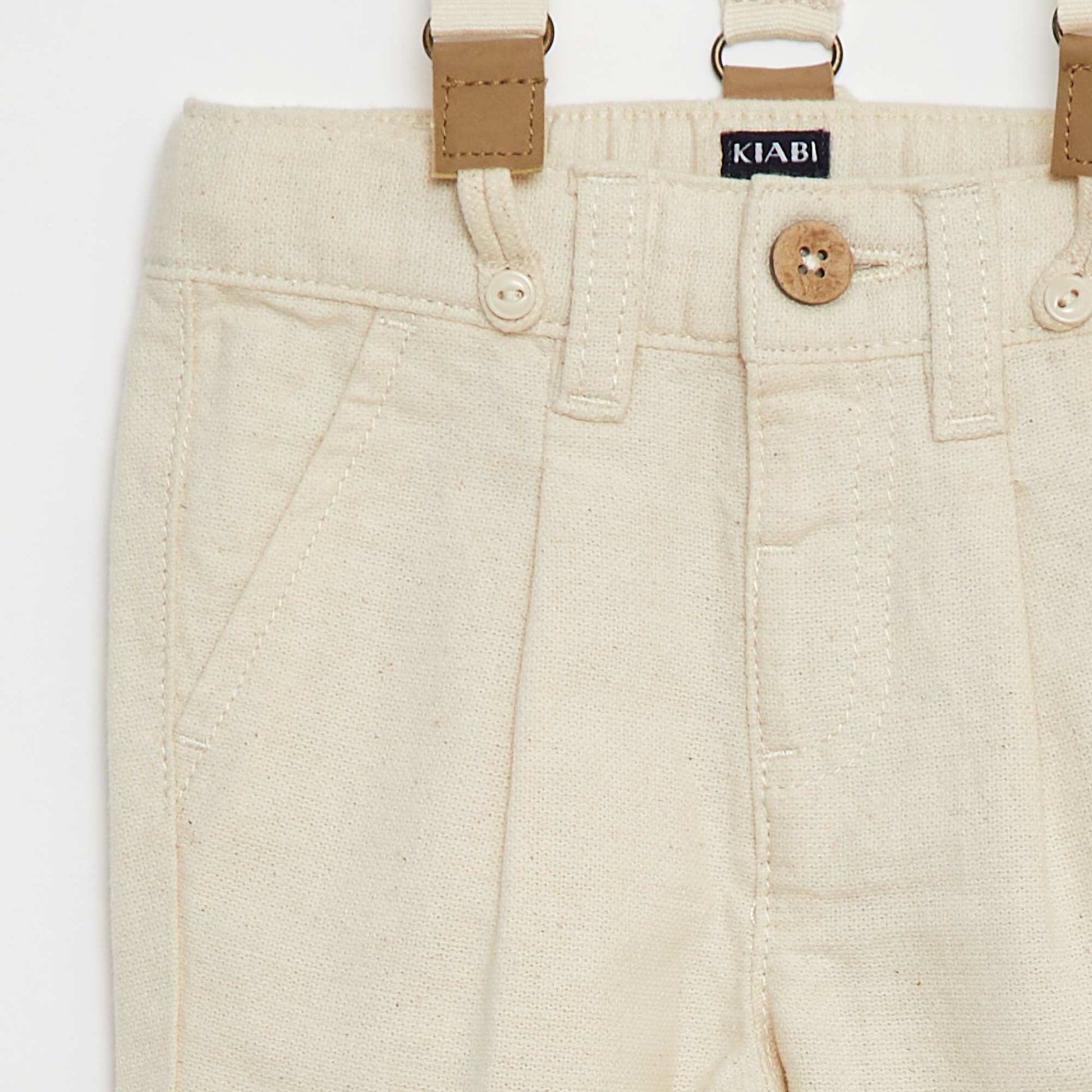 Pantalon avec bretelles BLANC