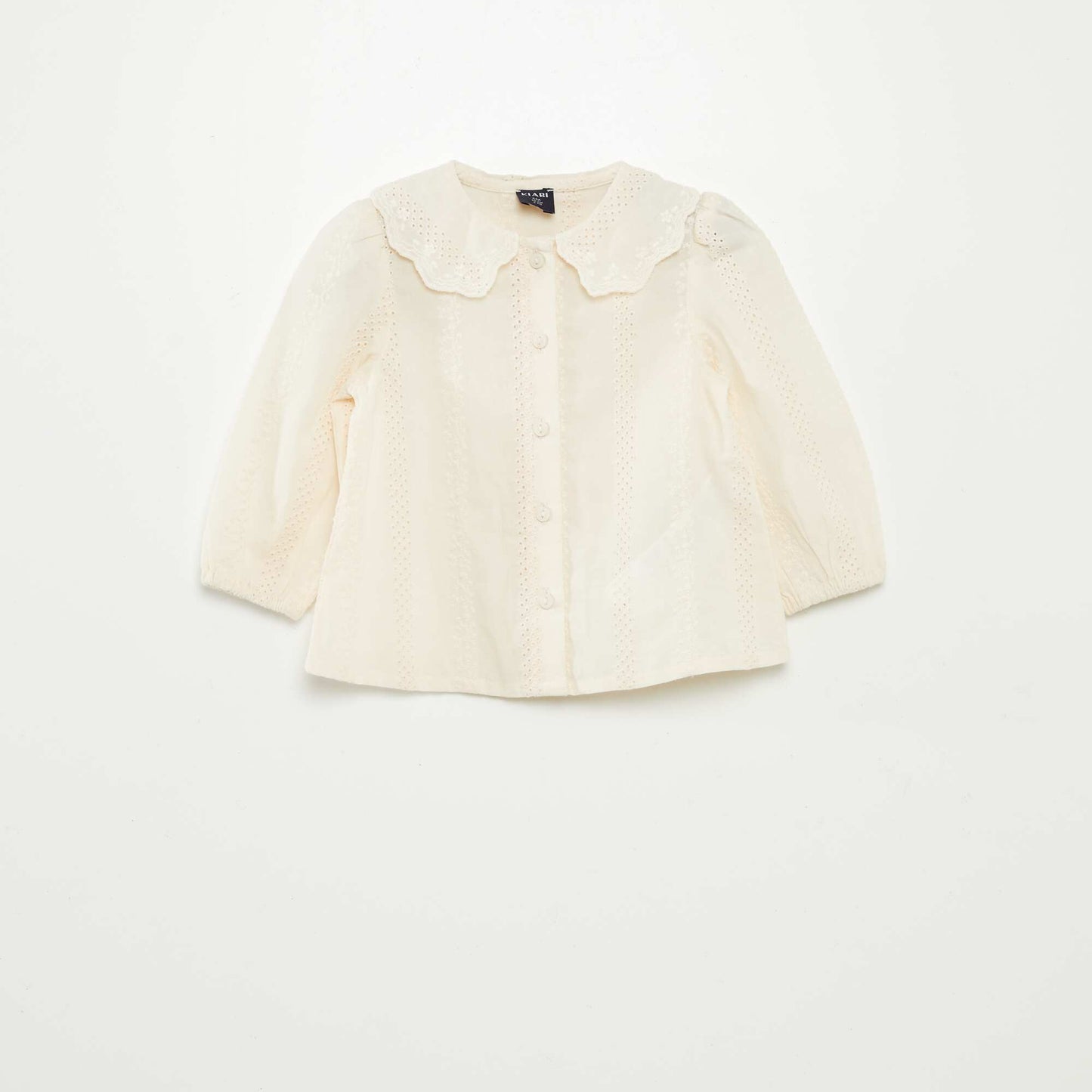 Blouse en voile de coton avec broderies anglaises BLANC