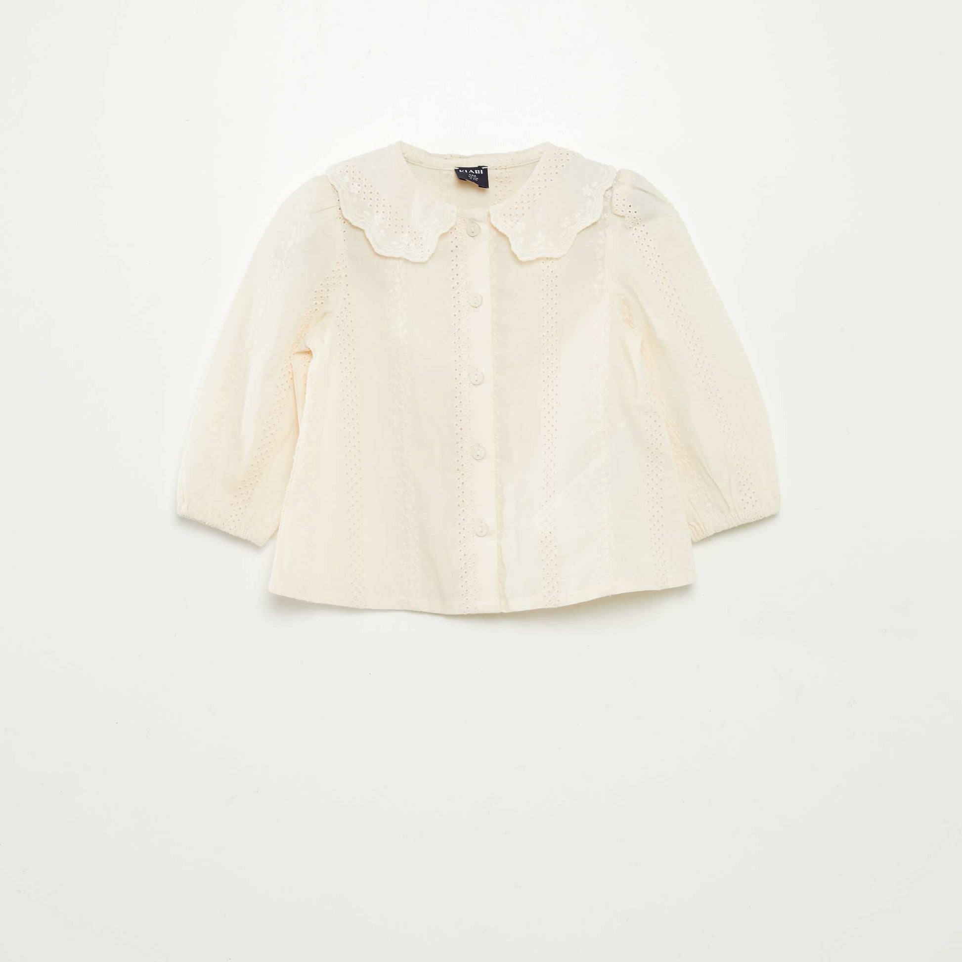 Blouse en voile de coton avec broderies anglaises BLANC