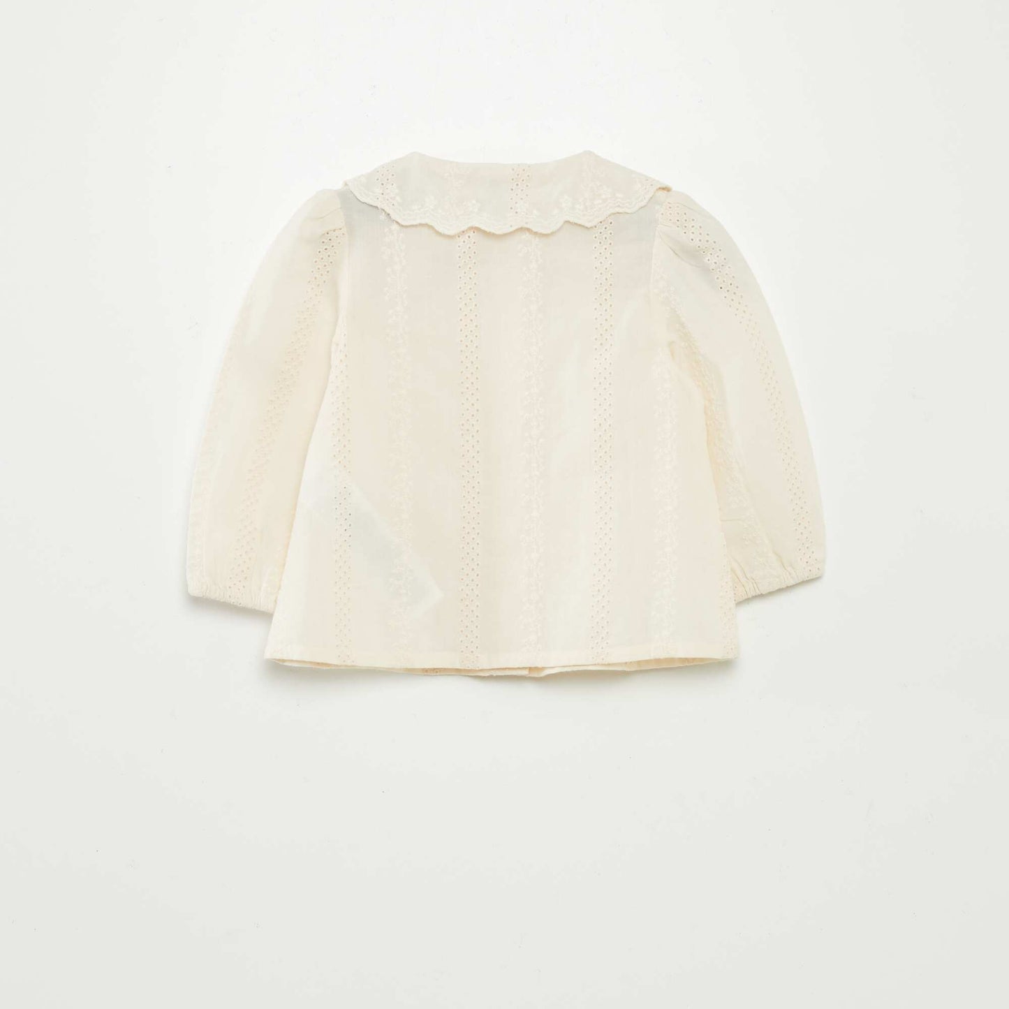 Blouse en voile de coton avec broderies anglaises BLANC