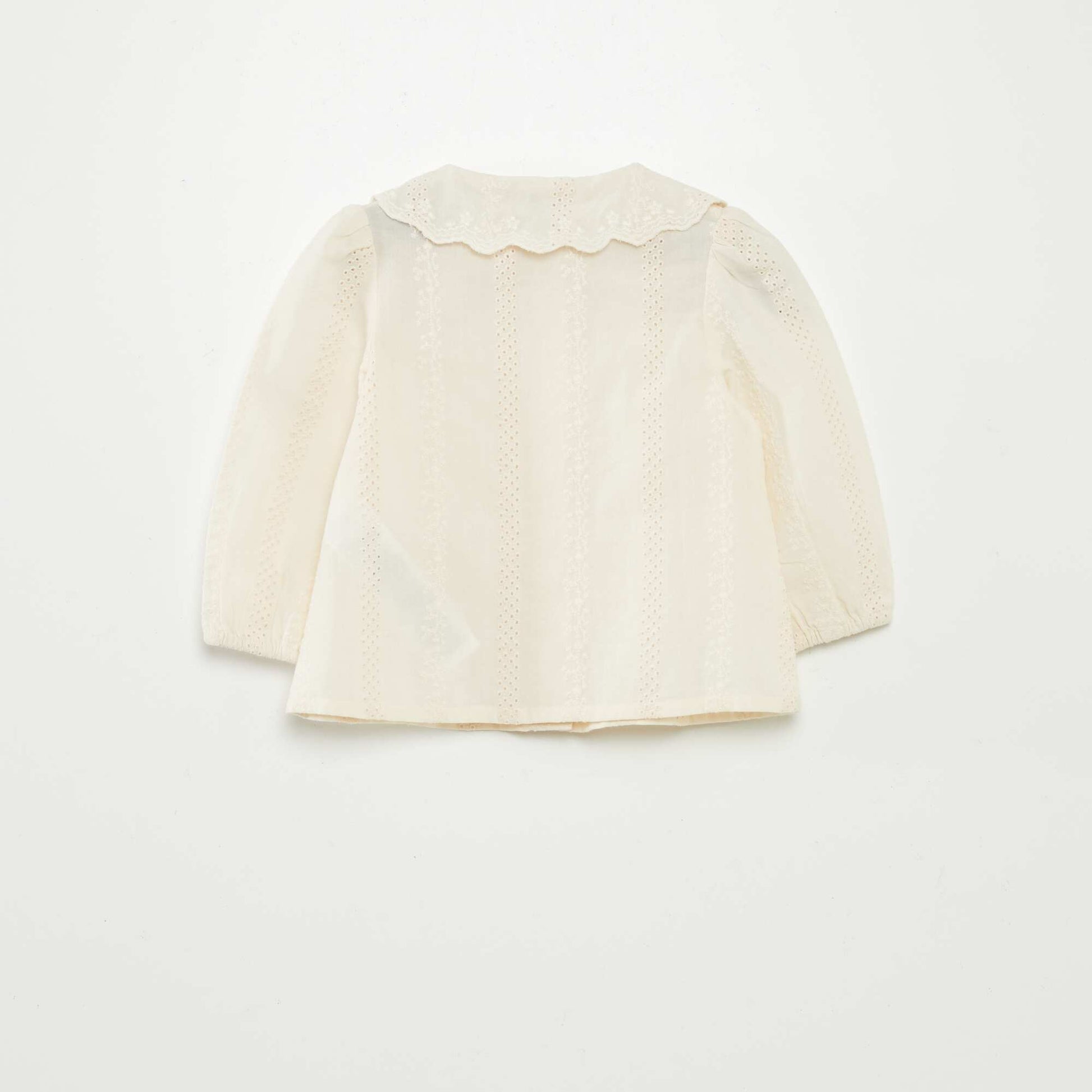 Blouse en voile de coton avec broderies anglaises BLANC