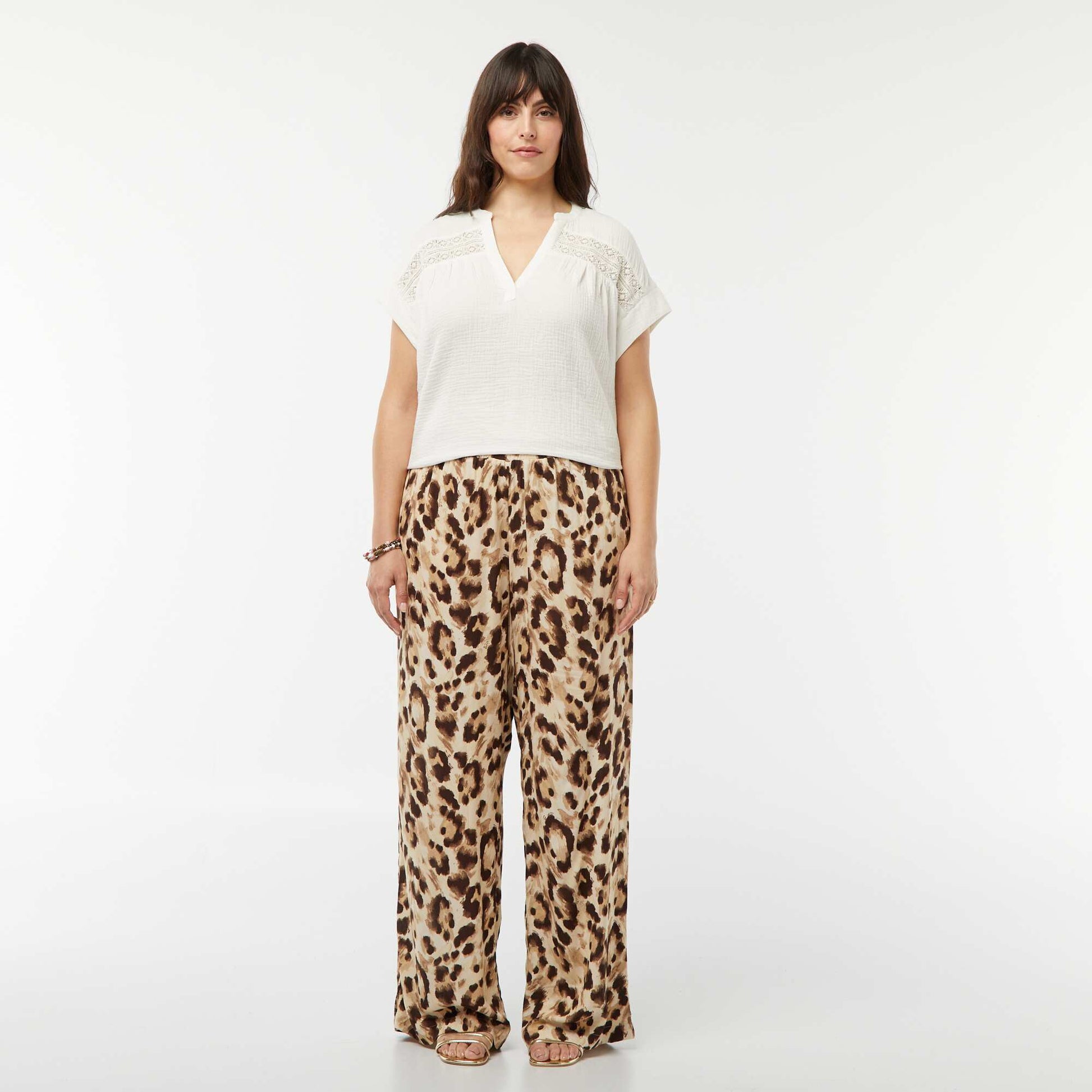 Blouse en double gaze de coton BLANC