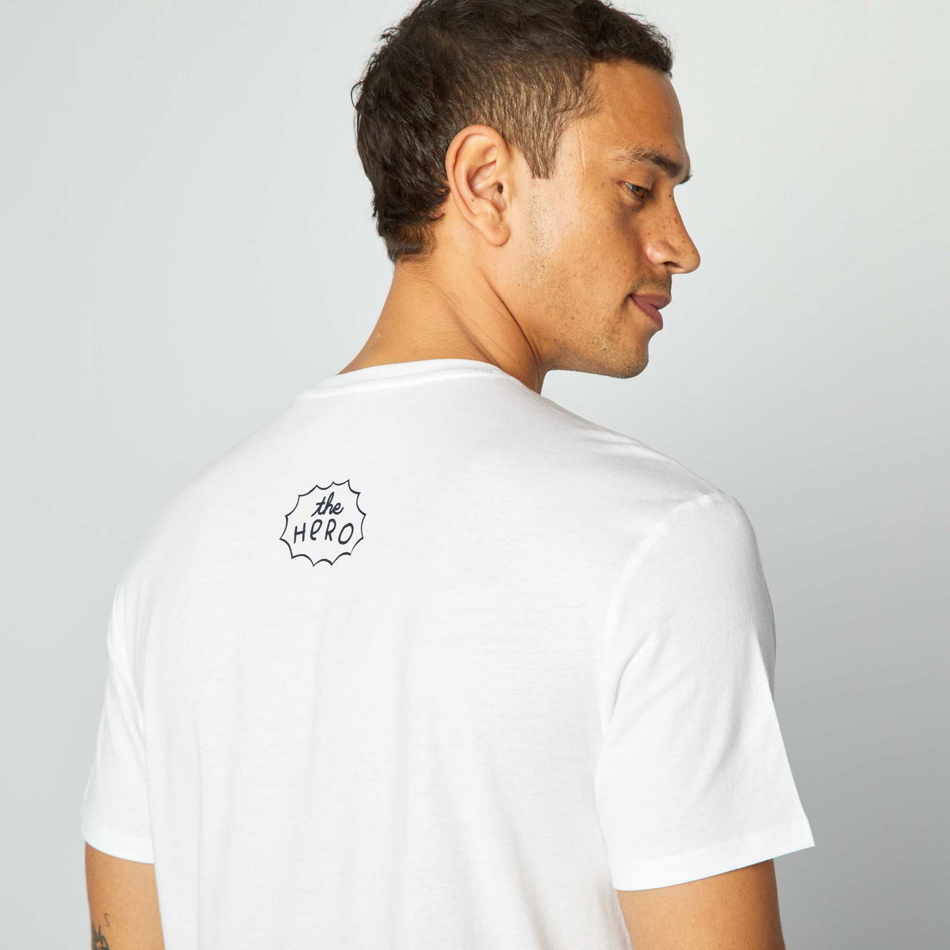 T-shirt imprimé Fête des pères BLANC